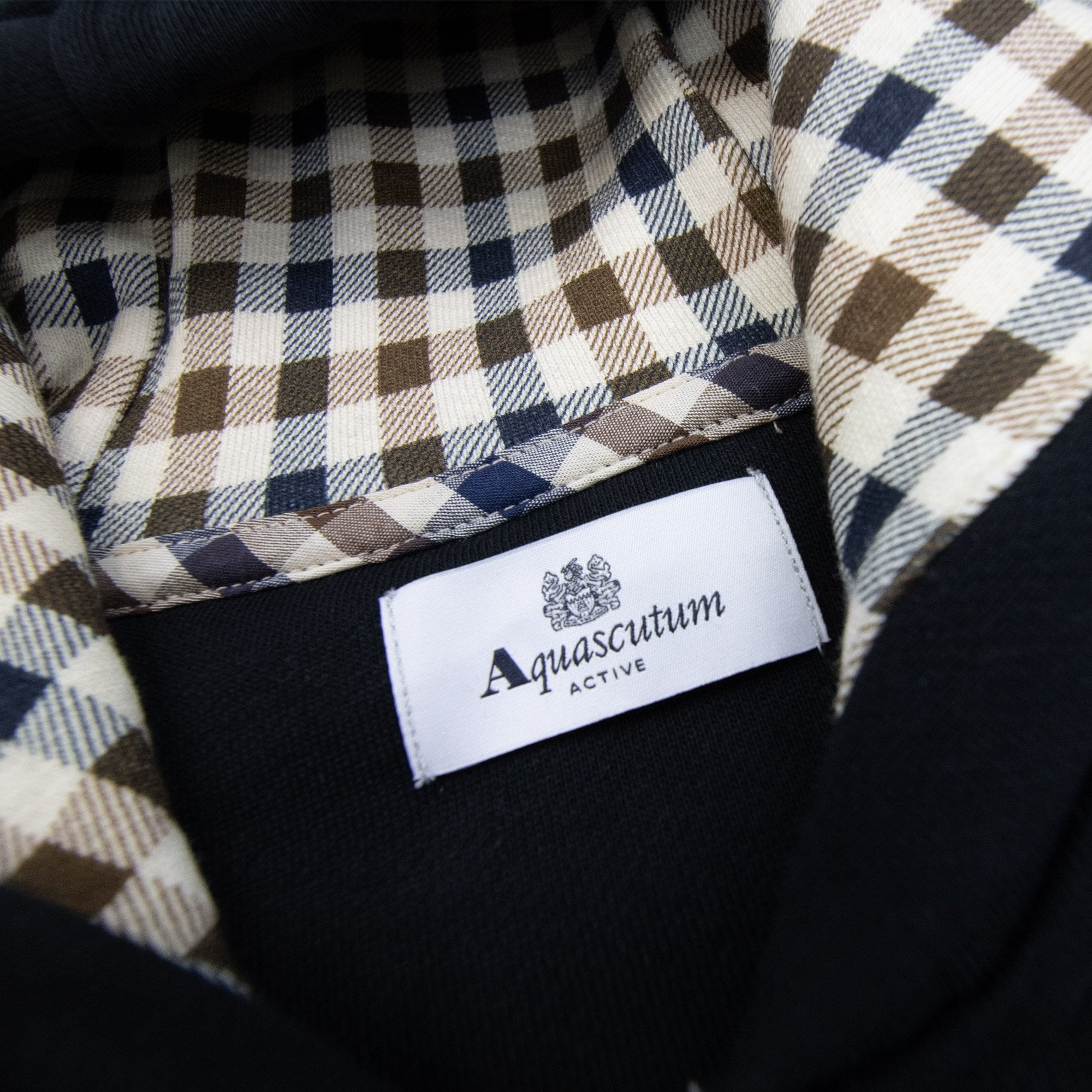 Aquascutum Small Logo Full Zipped Hoodie Black 16