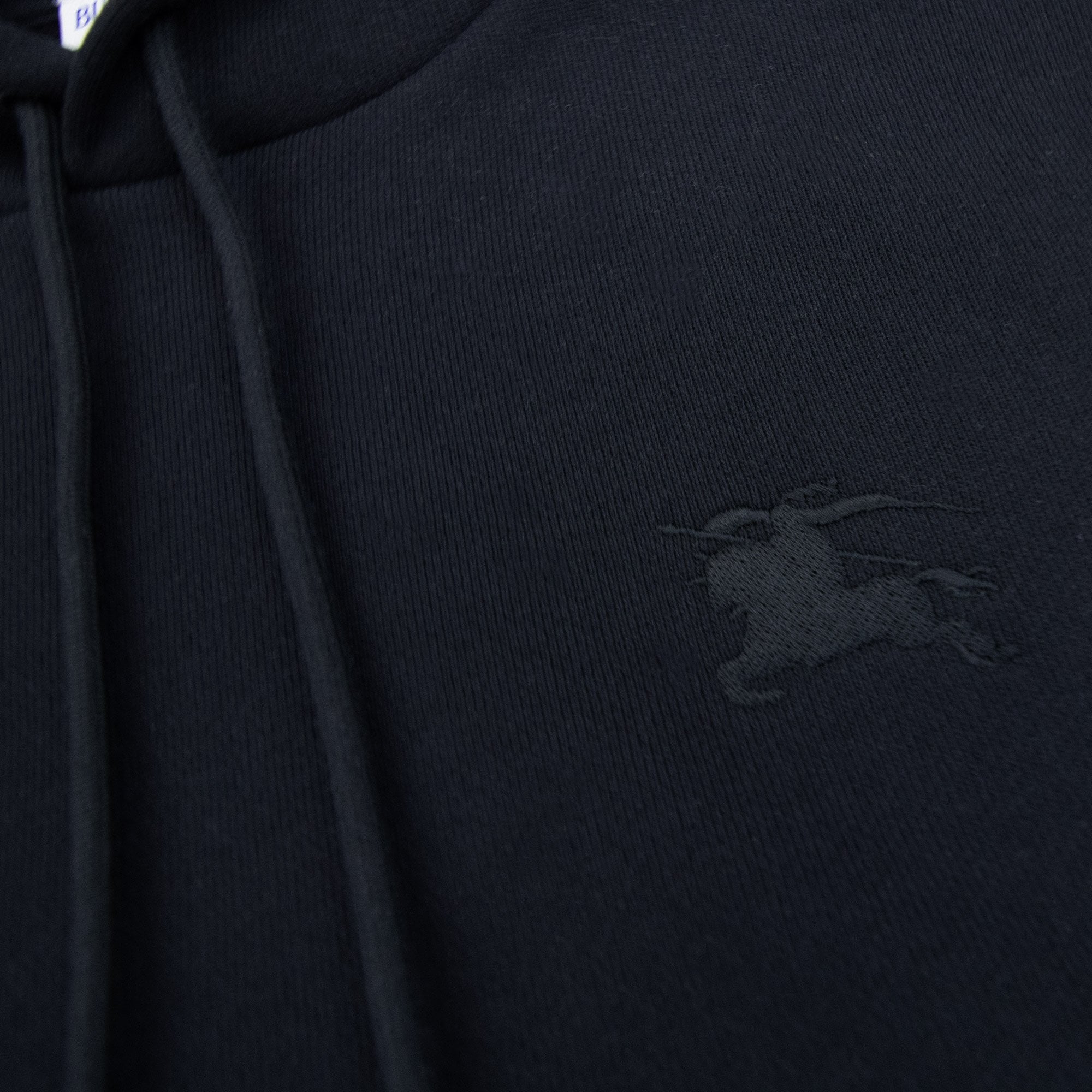 Burberry Check Trim Cotton Hoodie Black