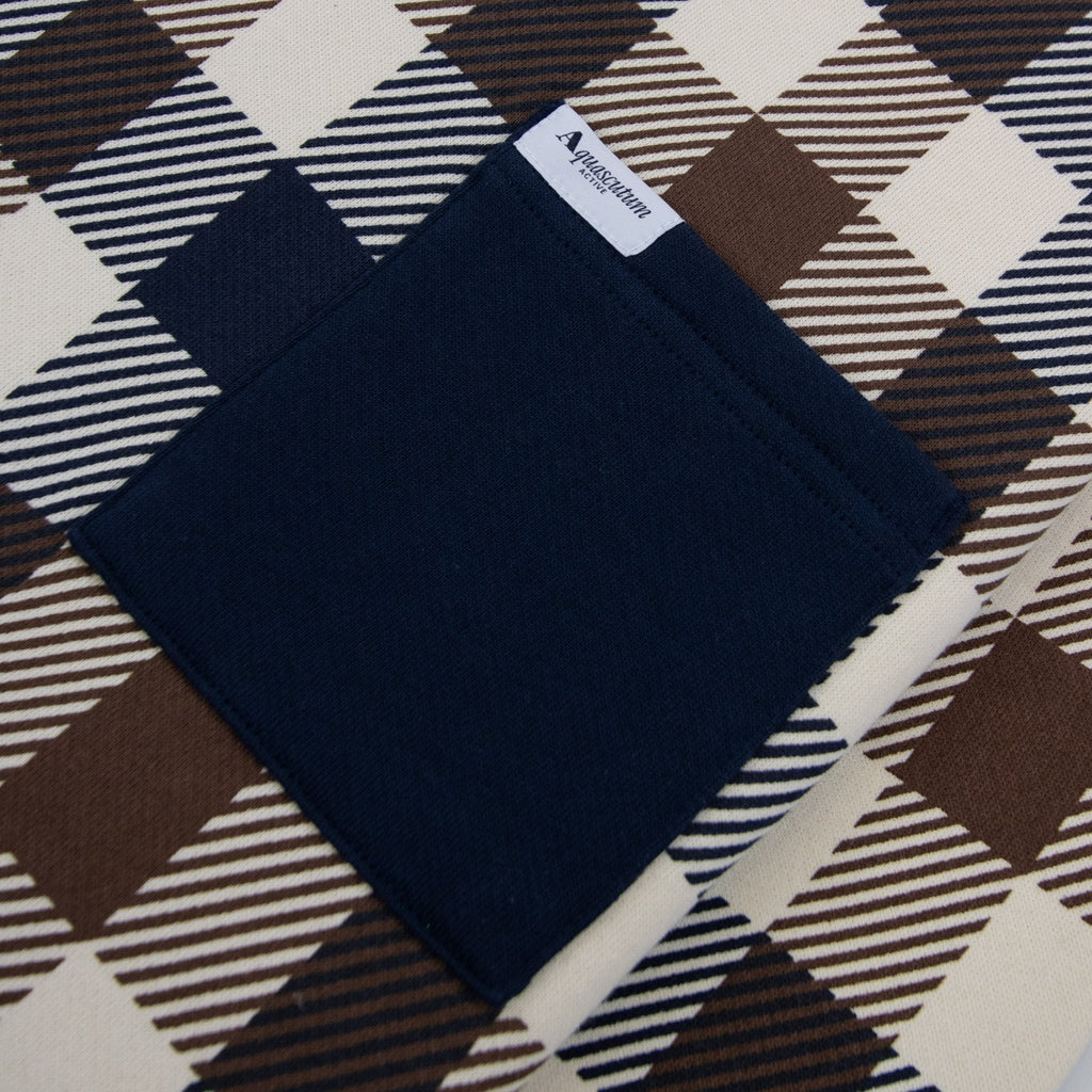 Aquascutum Iconic Pocket Fleece Sweatshirt Macro Club Check 30