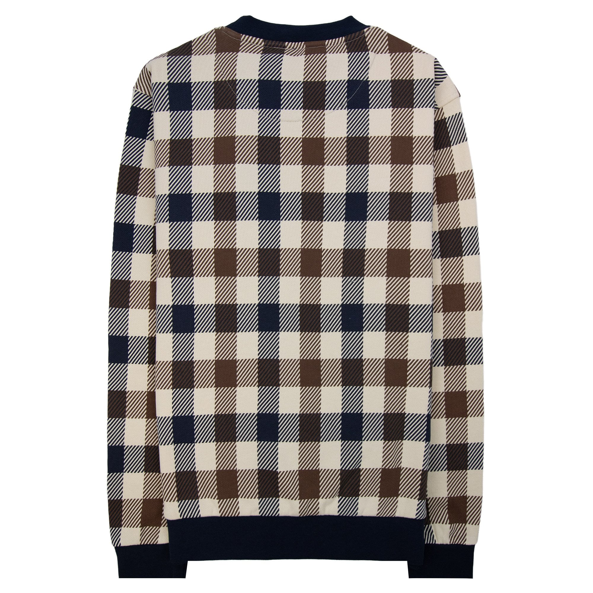 Aquascutum Iconic Pocket Fleece Sweatshirt Macro Club Check 30