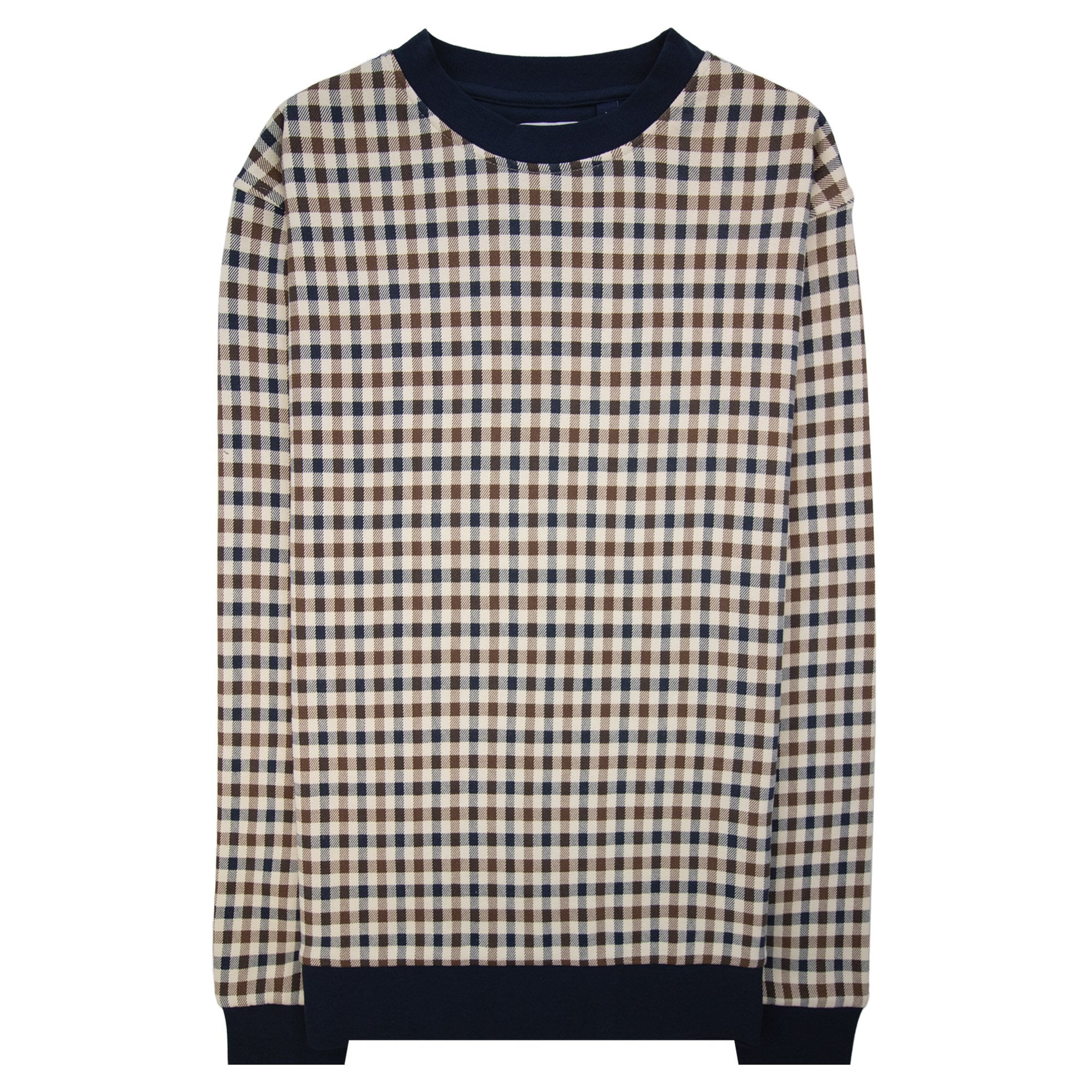 Aquascutum Iconic Crewneck Fleece Sweatshirt Club Check 28
