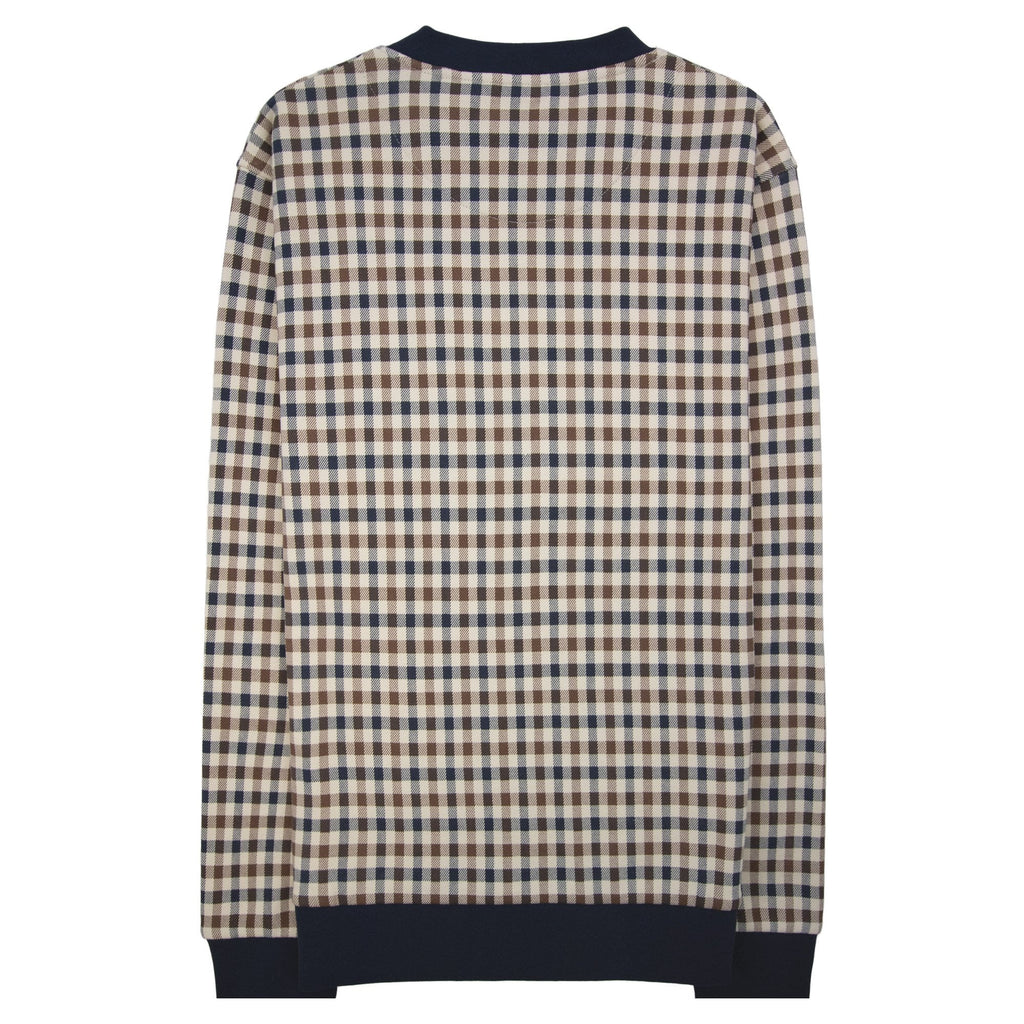 Aquascutum Iconic Crewneck Fleece Sweatshirt Club Check 28