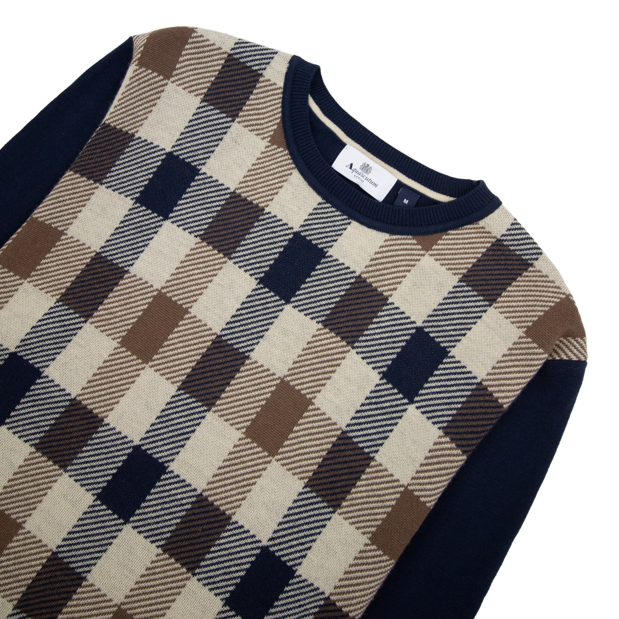 Aquascutum Active Club Check Lana Wool Sweater Navy 11