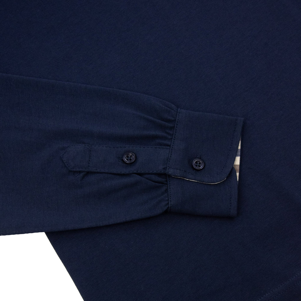 Aquascutum Club Check Collar L/s Polo Navy