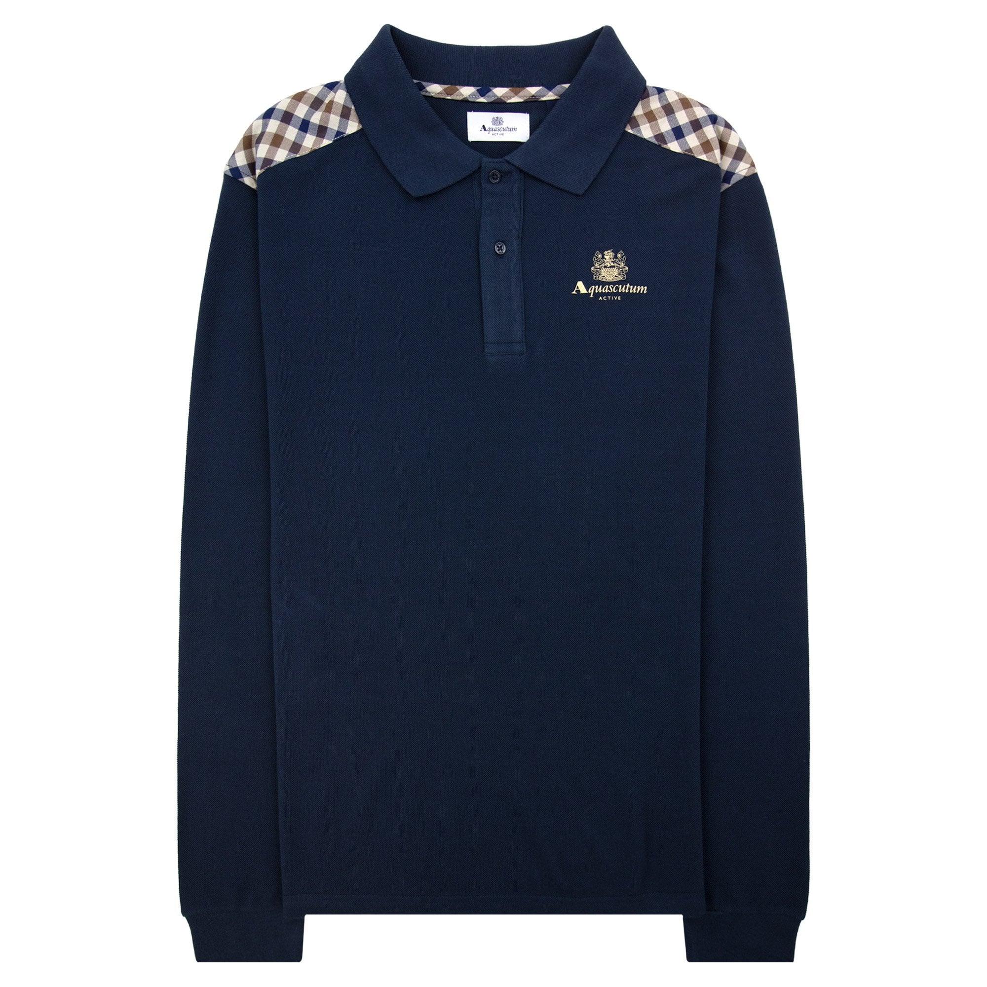 Aquascutum Stripes Piquet L/s Polo Navy 11
