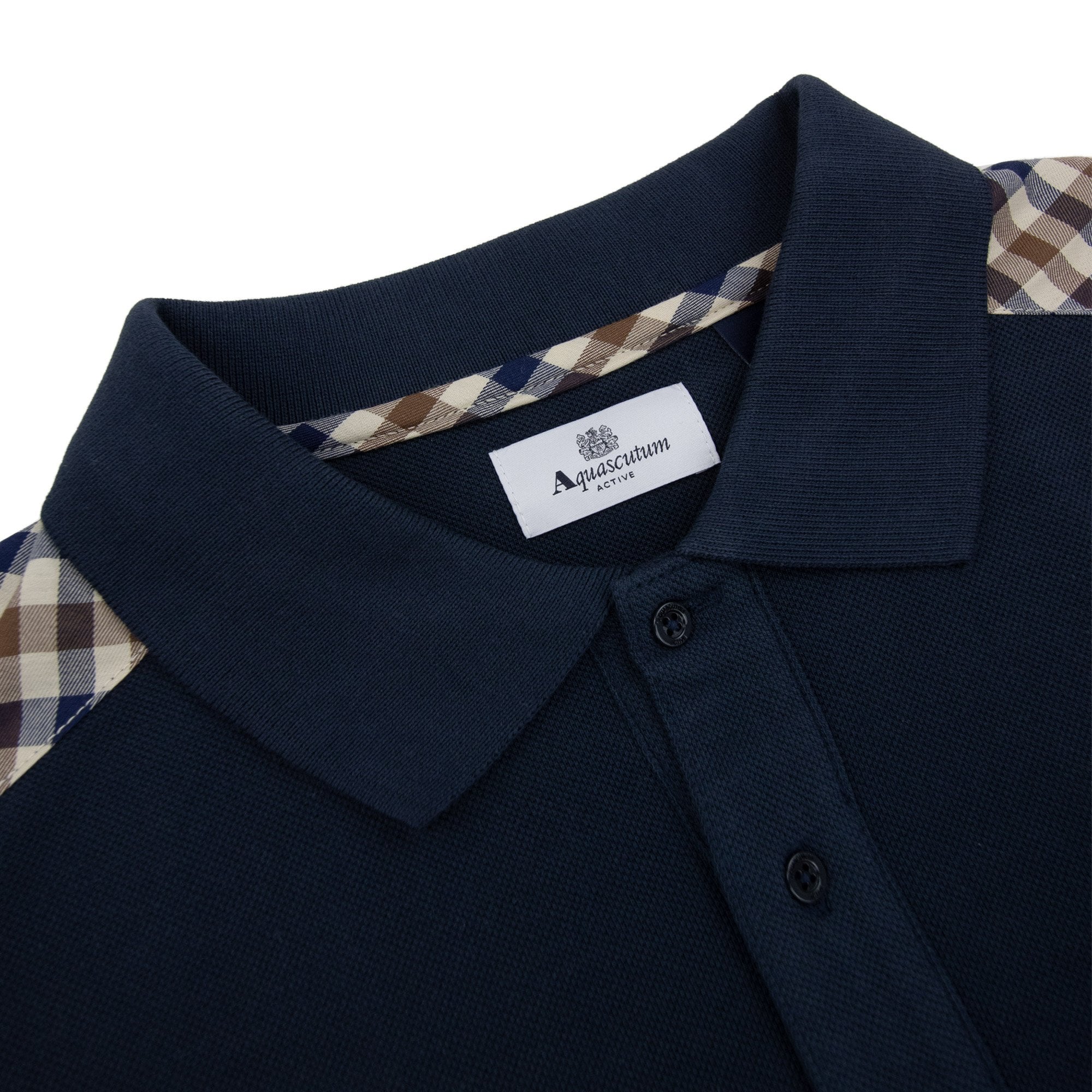 Aquascutum Stripes Piquet L/s Polo Navy 11