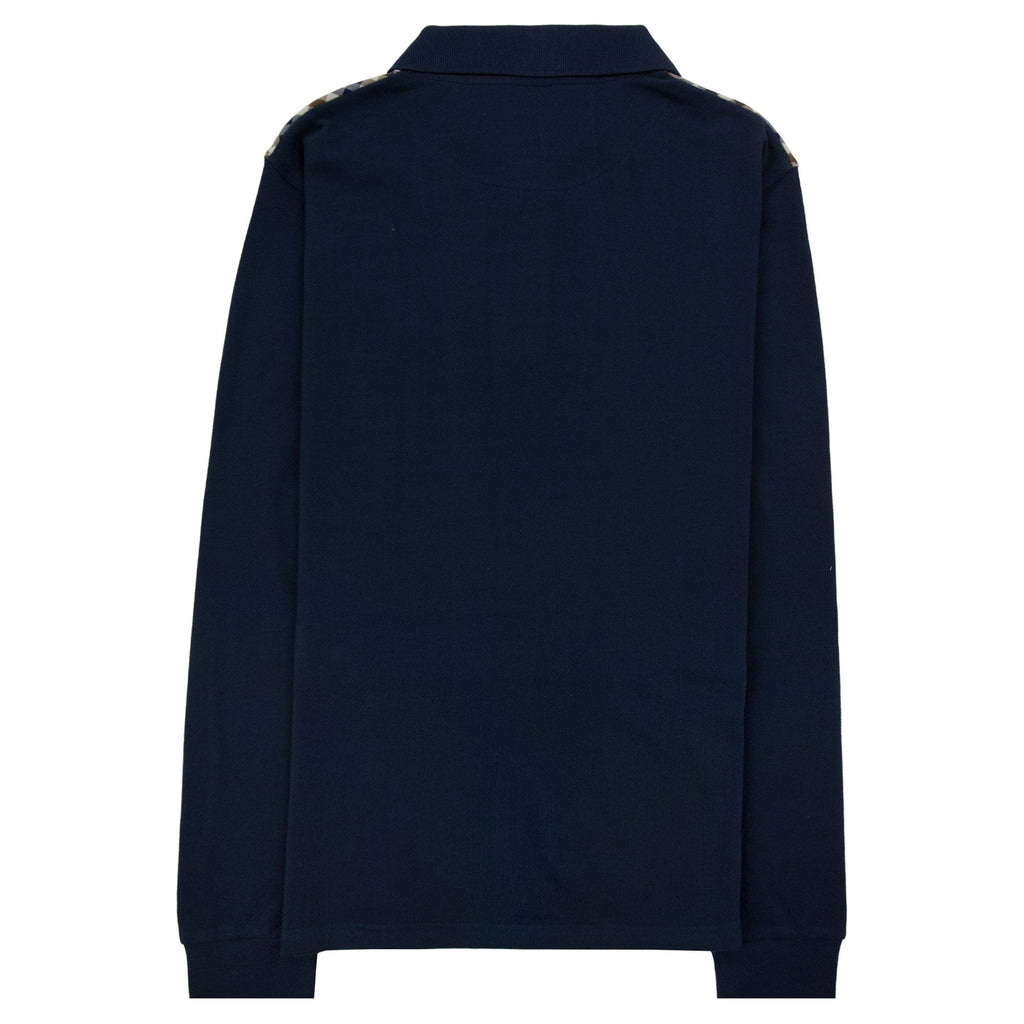 Aquascutum Stripes Piquet L/s Polo Navy 11