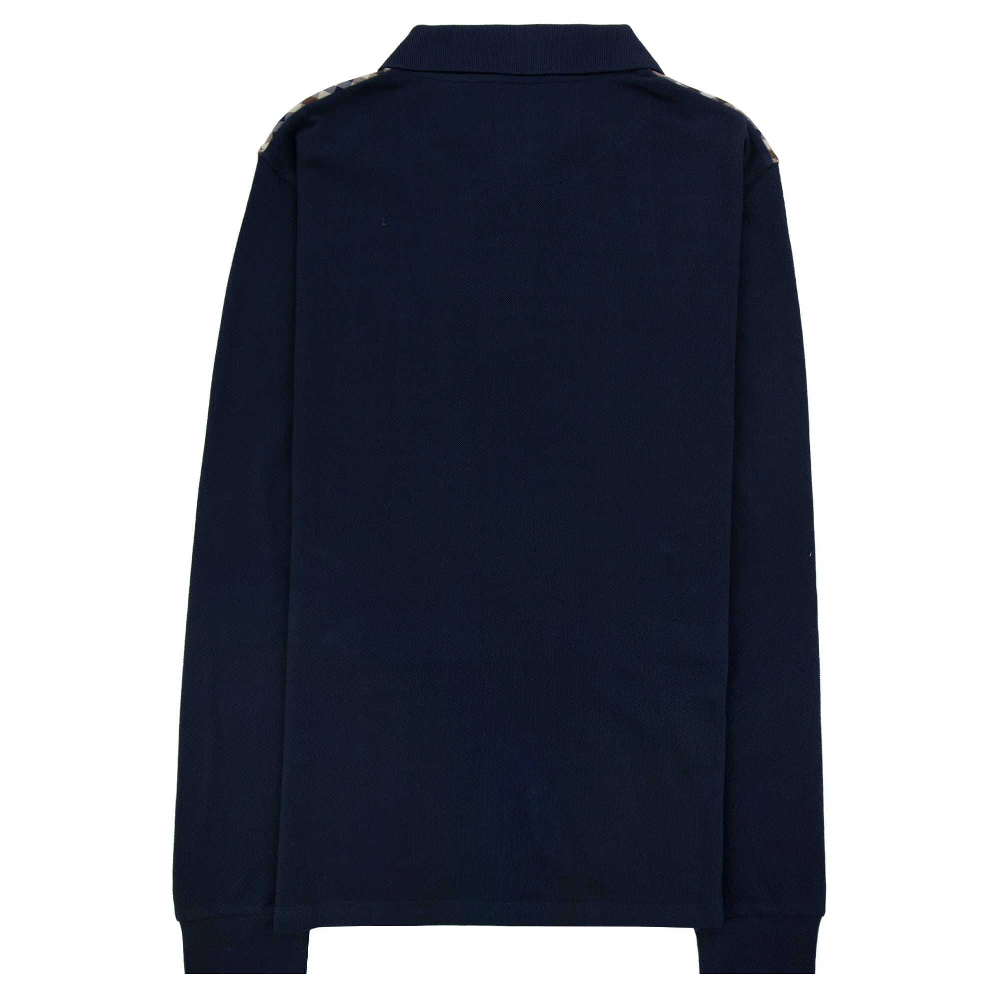 Aquascutum Stripes Piquet L/s Polo Navy 11