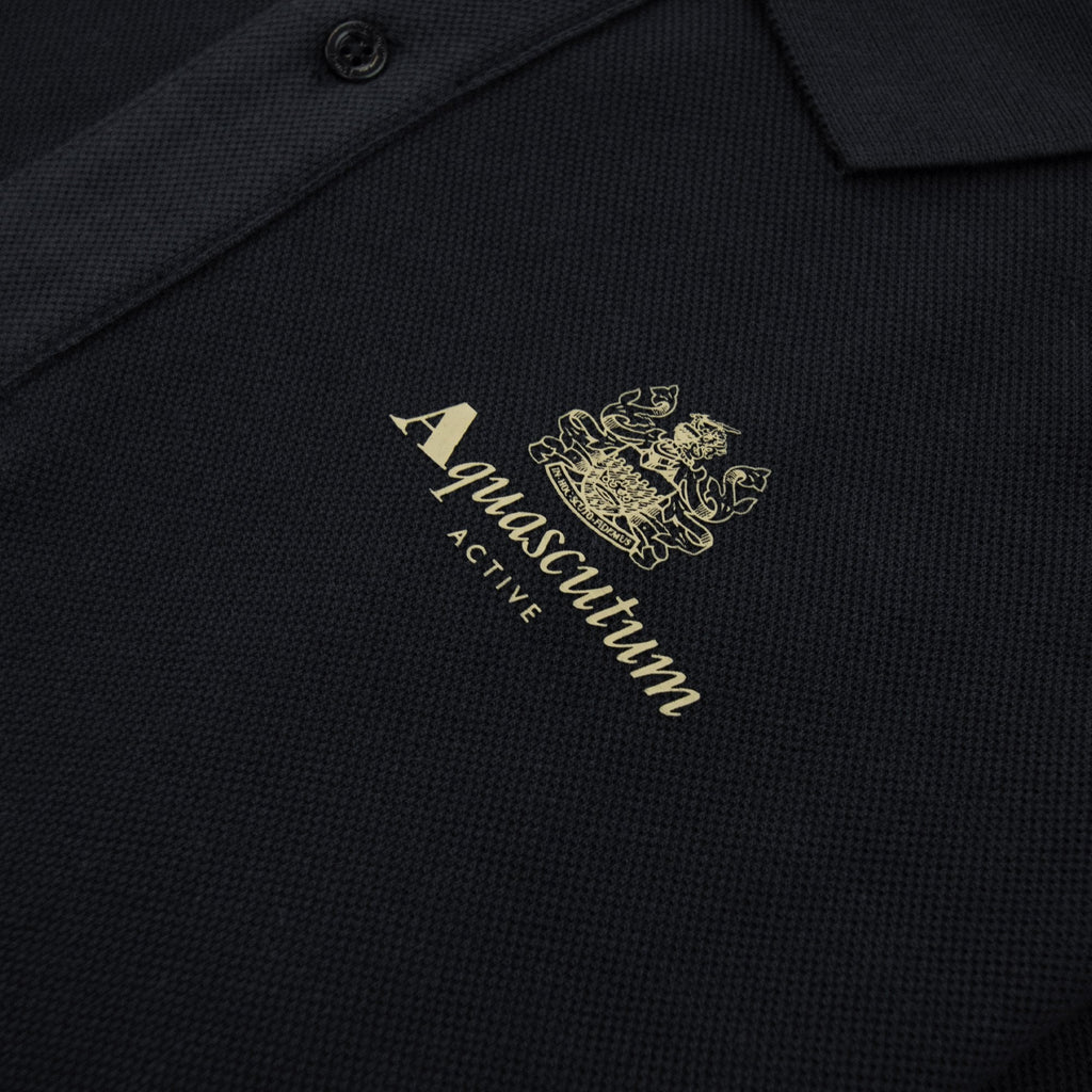 Aquascutum Stripes Piquet L/s Polo Black 16