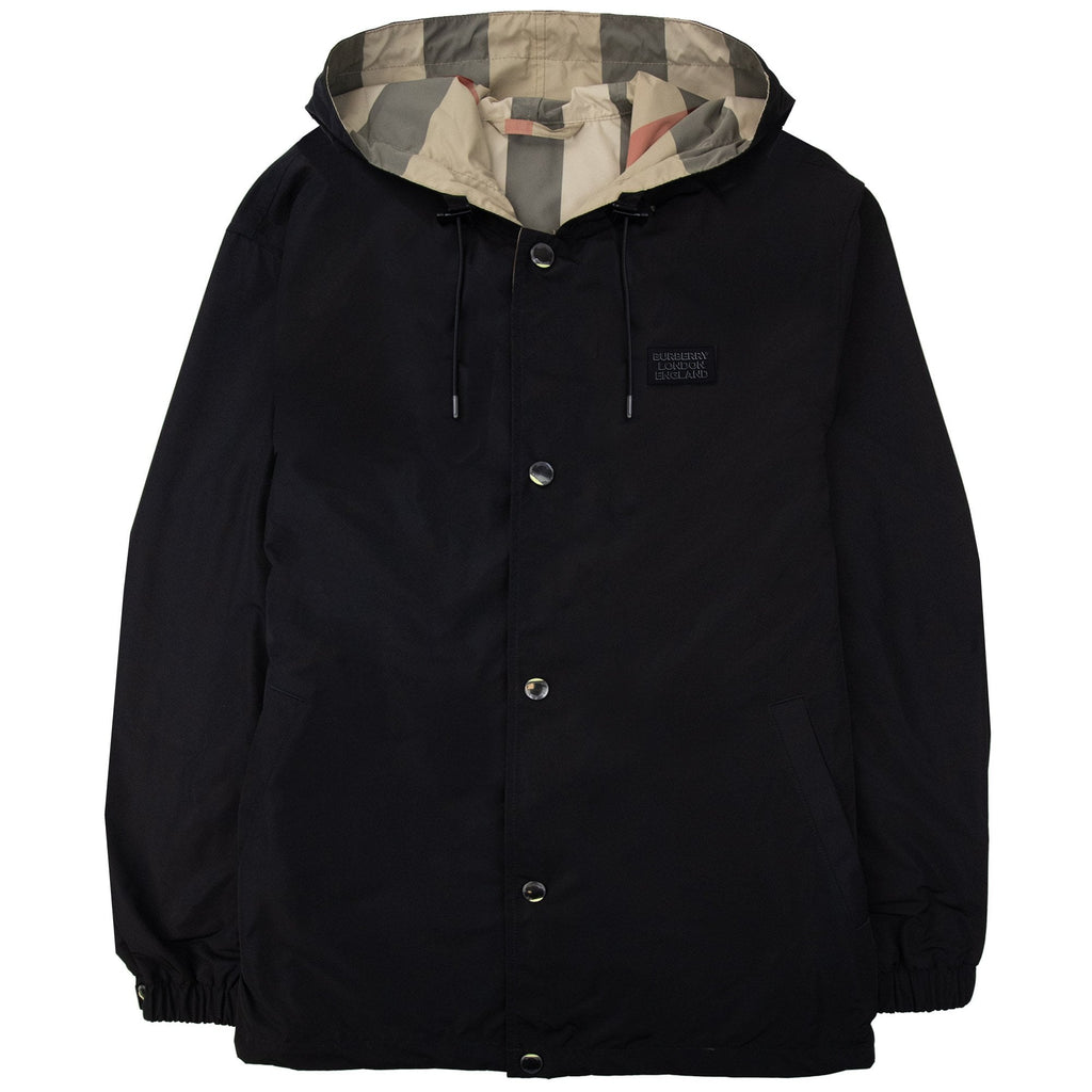Burberry Reversible Check Hooded Jacket Black