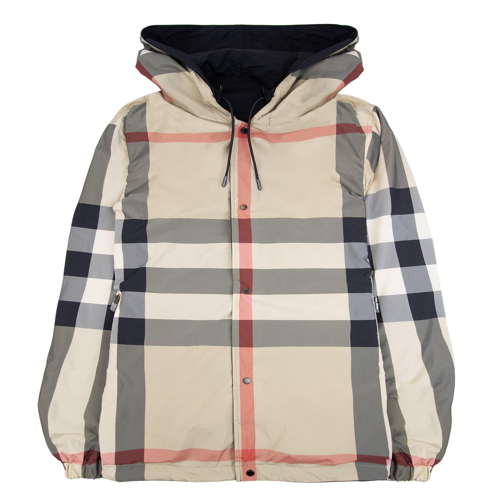 Burberry Reversible Check Hooded Jacket Black