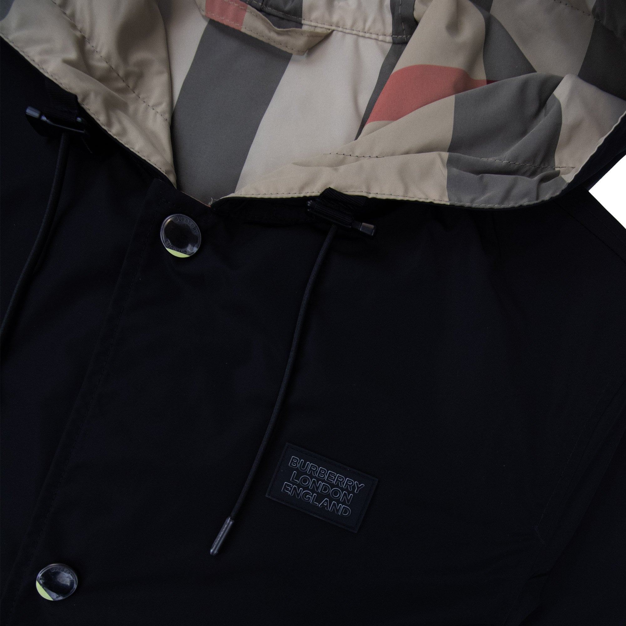 Burberry Reversible Check Hooded Jacket Black