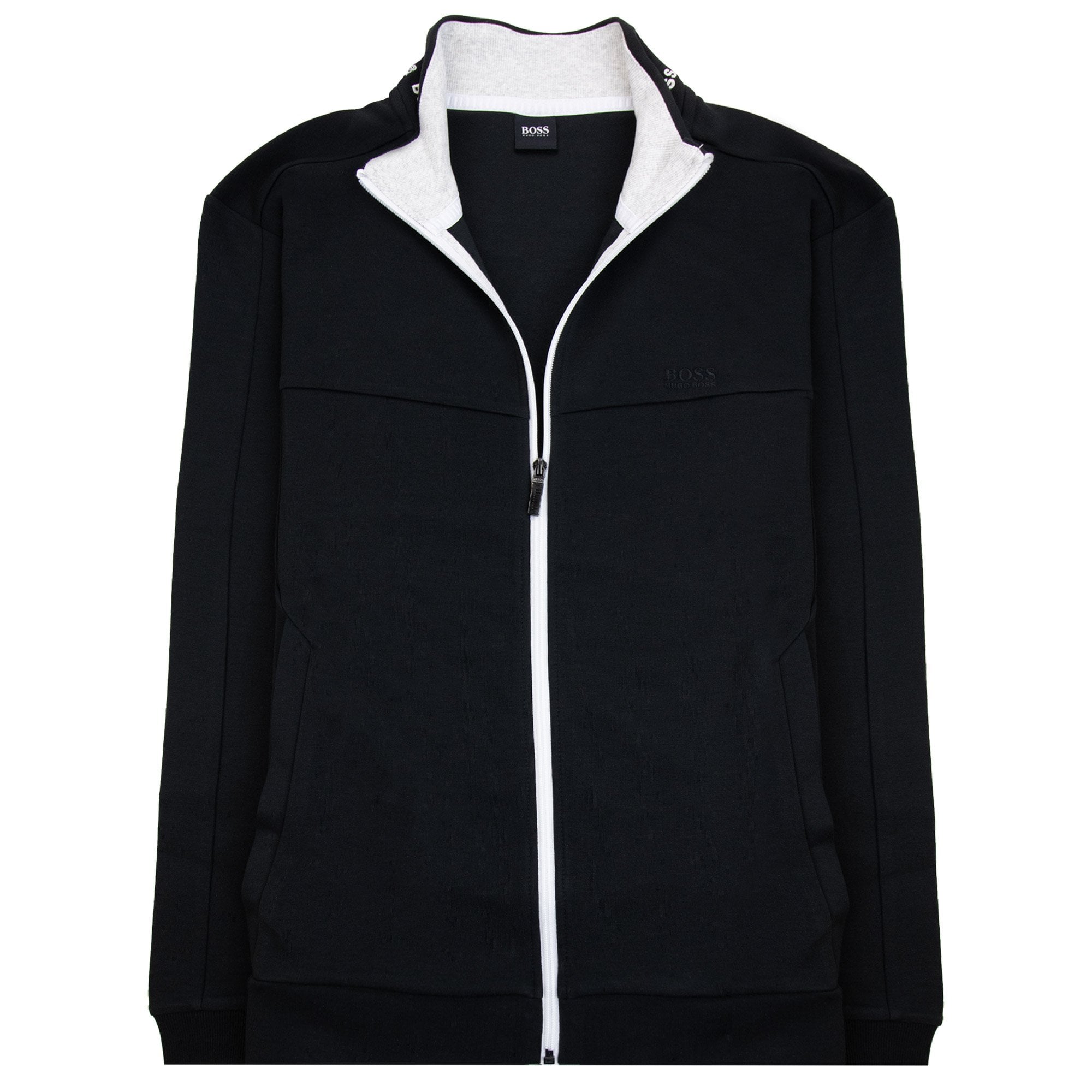 Hugo Boss Skaz 1 Embroidered Logo Zip Up Sweatshirt Black 001