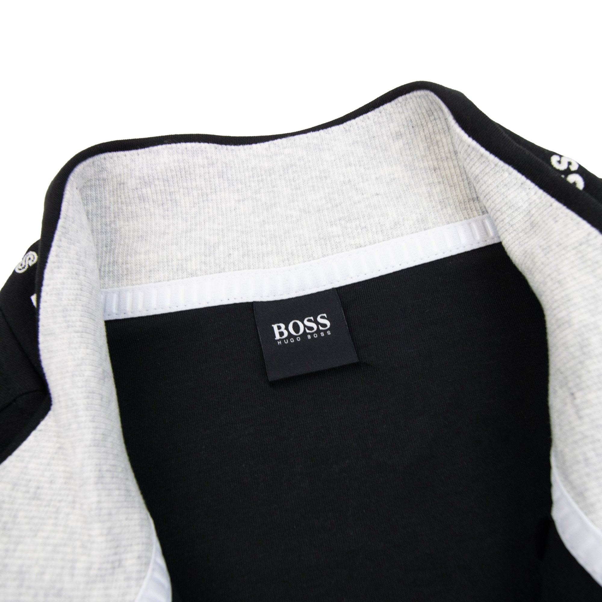Hugo Boss Skaz 1 Embroidered Logo Zip Up Sweatshirt Black 001