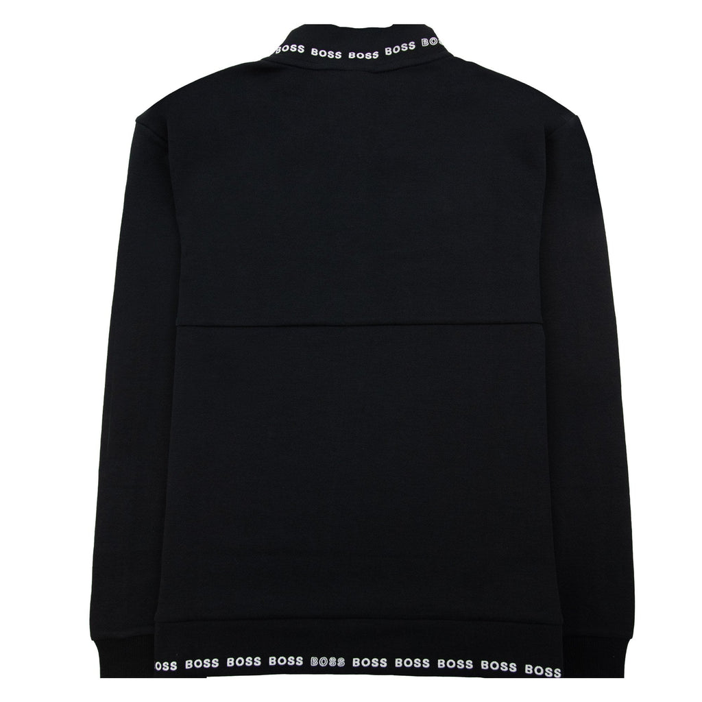 Hugo Boss Skaz 1 Embroidered Logo Zip Up Sweatshirt Black 001