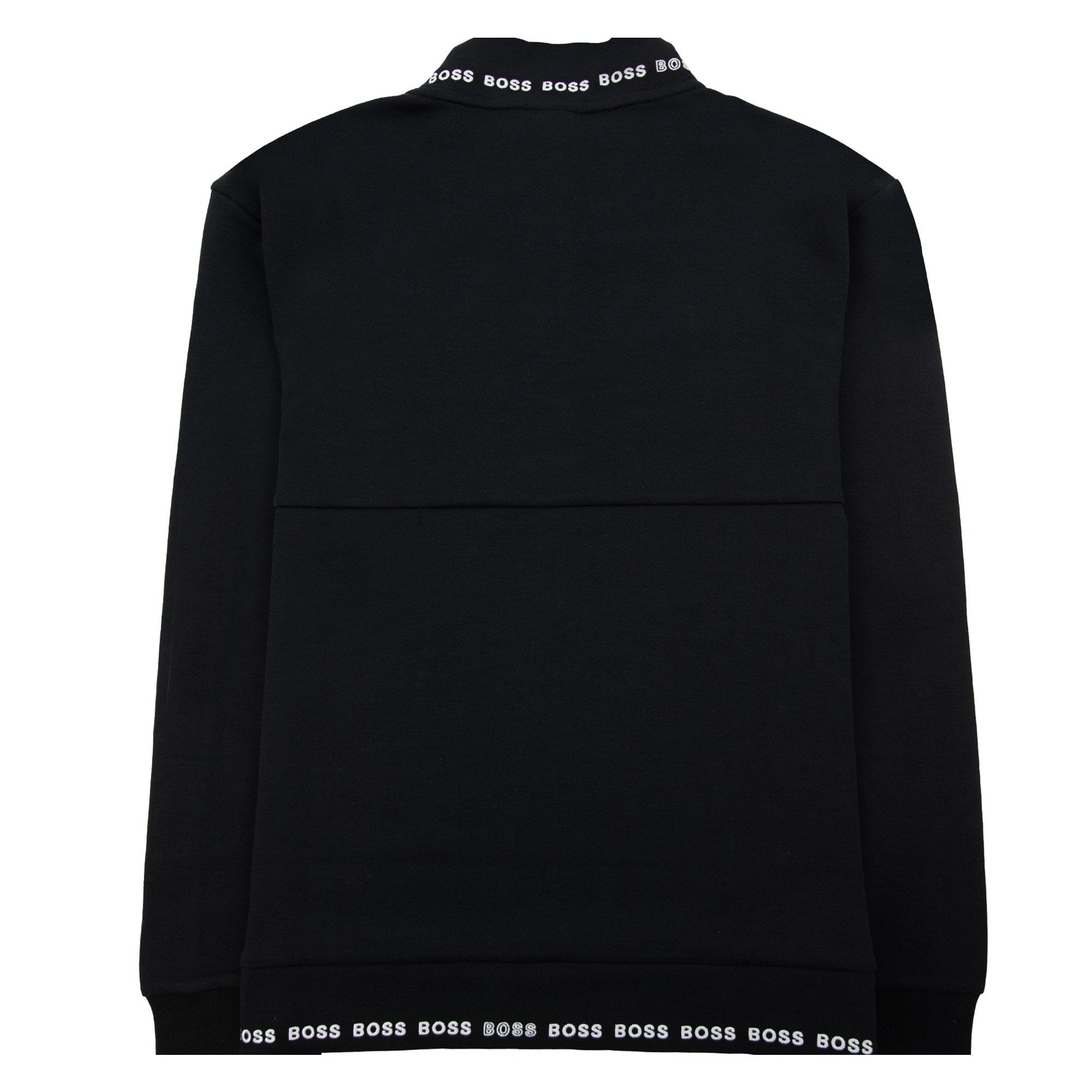 Hugo Boss Skaz 1 Embroidered Logo Zip Up Sweatshirt Black 001