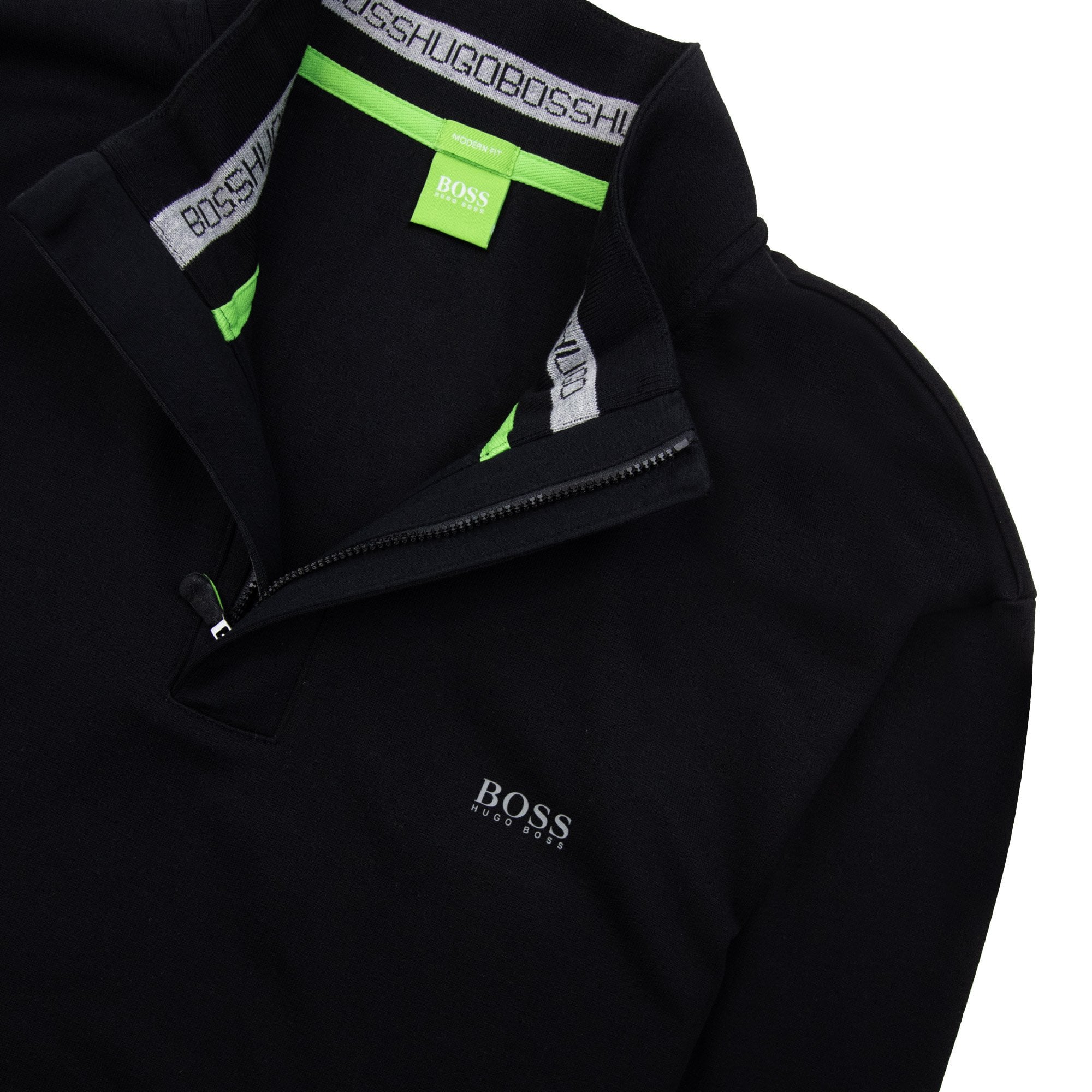 Hugo Boss Sweat Half Zip Logo Jumper Black 001