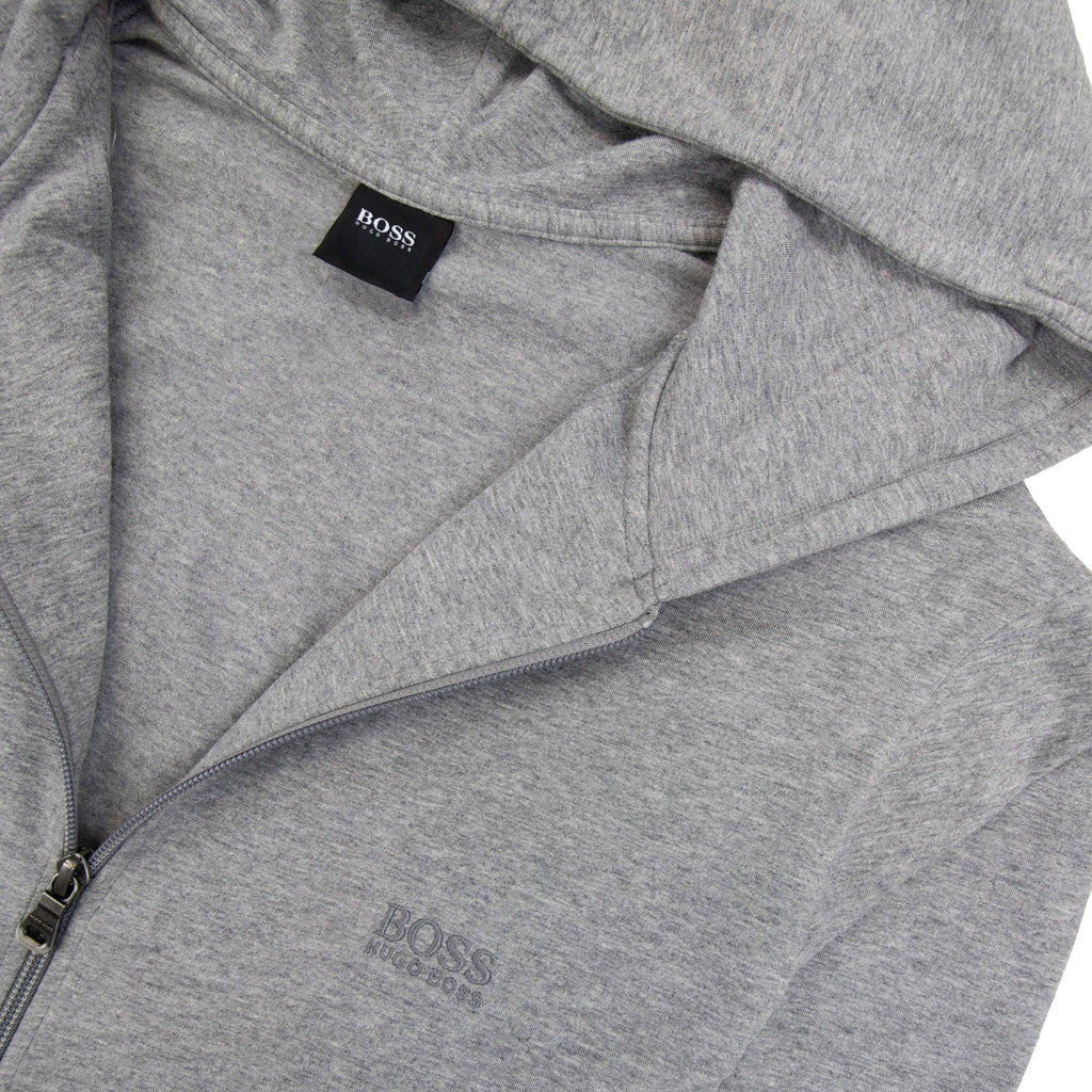 Hugo Boss Logo Zip Up Hoodied Tracksuit Jacket Grey 033