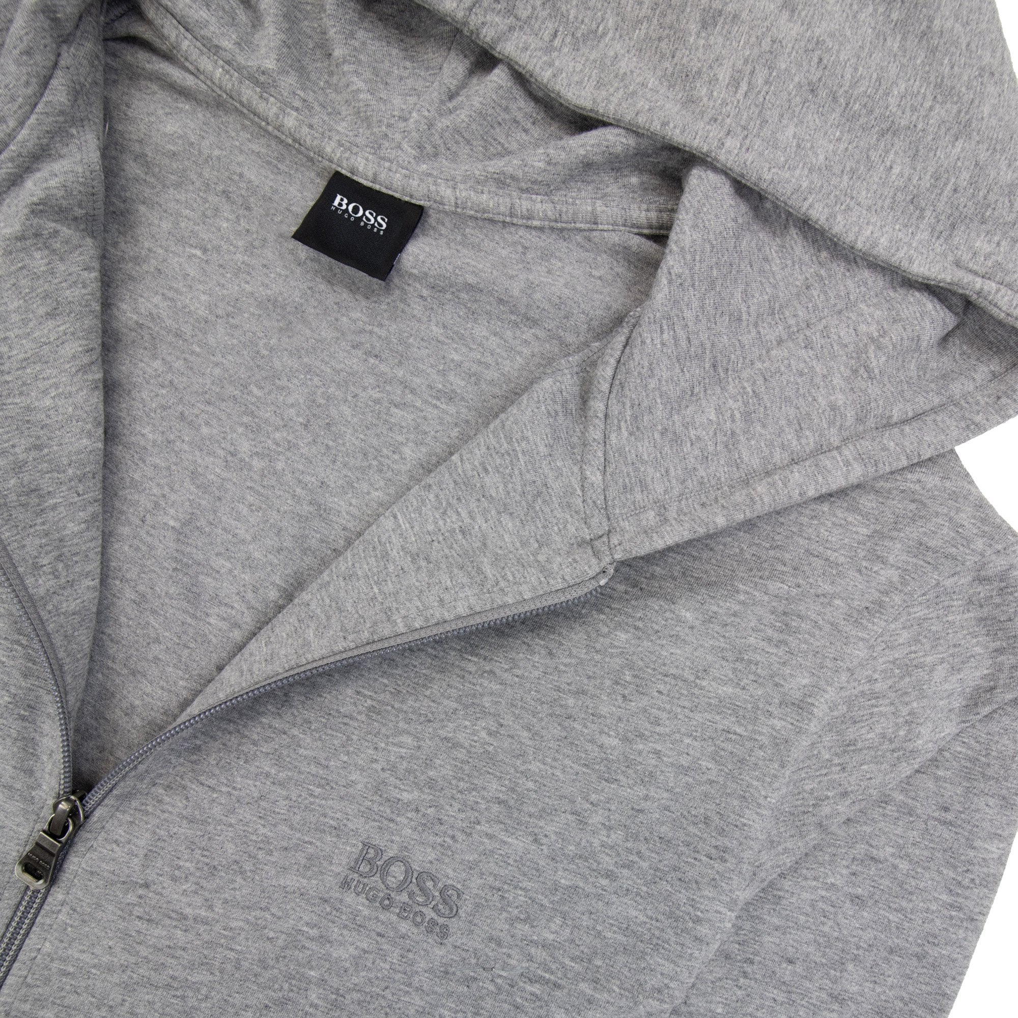 Hugo Boss Logo Zip Up Hoodied Tracksuit Jacket Grey 033