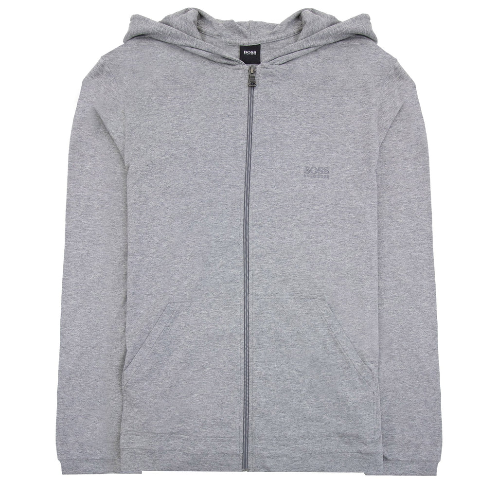 Hugo Boss Logo Zip Up Hoodied Tracksuit Jacket Grey 033