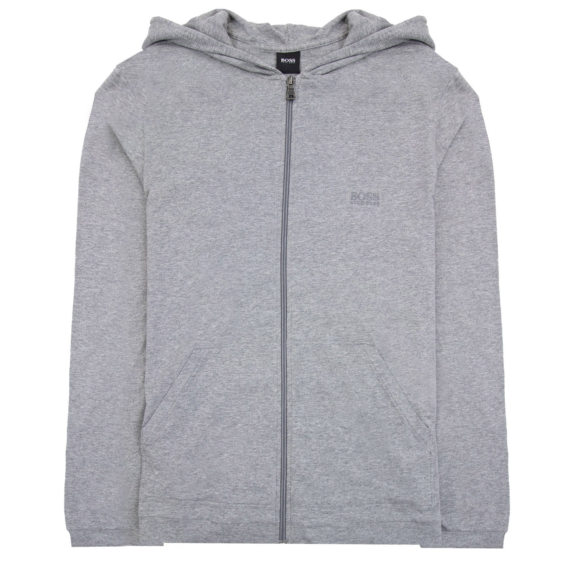 Hugo Boss Logo Zip Up Hoodied Tracksuit Jacket Grey 033
