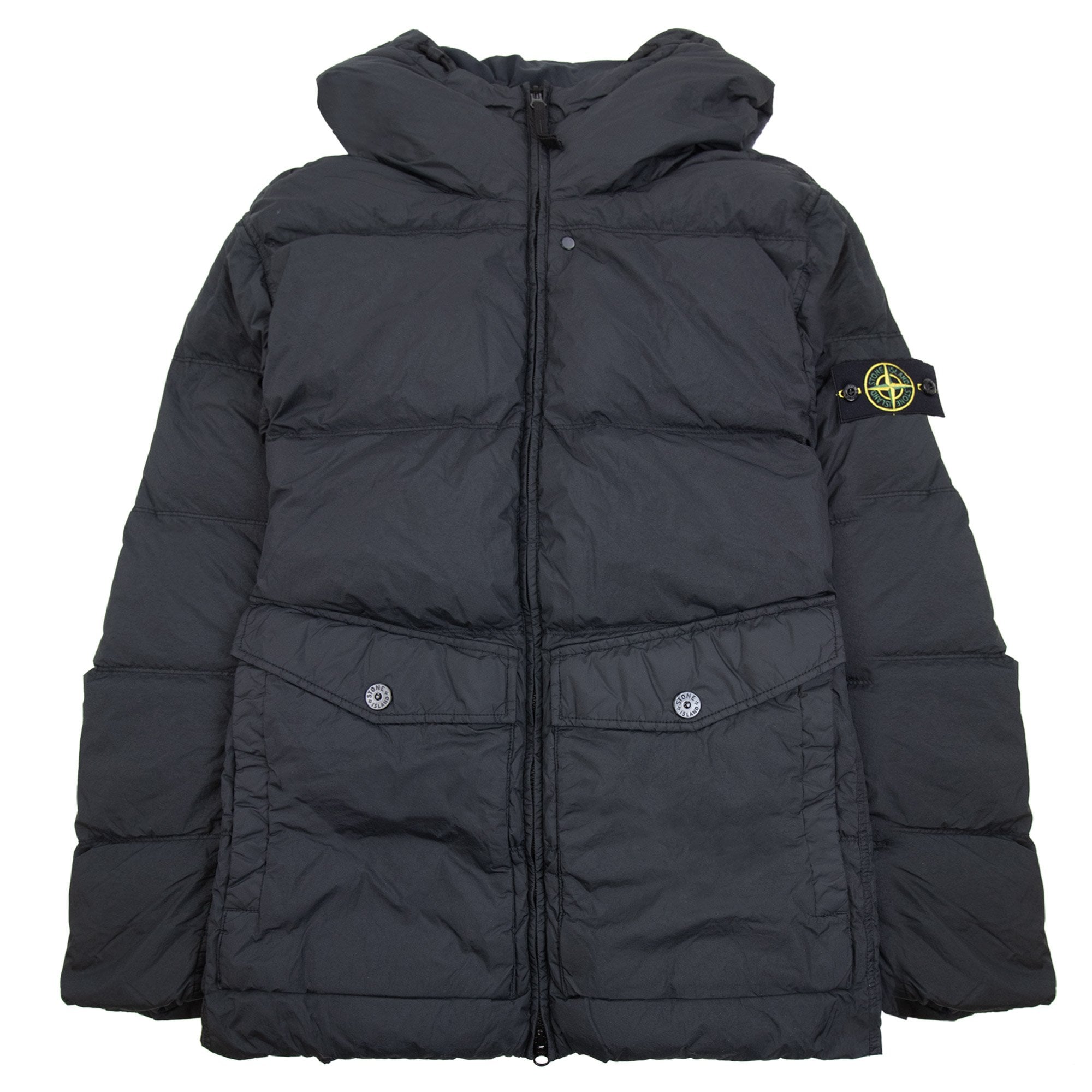 Stone Island 4100011 Crinkle Reps Ny Recycled Nylon Jacket Black V0029
