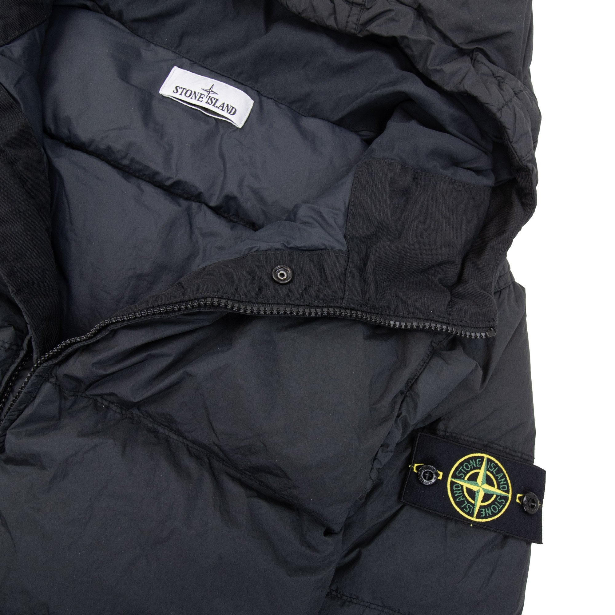 Stone Island 4100011 Crinkle Reps Ny Recycled Nylon Jacket Black V0029