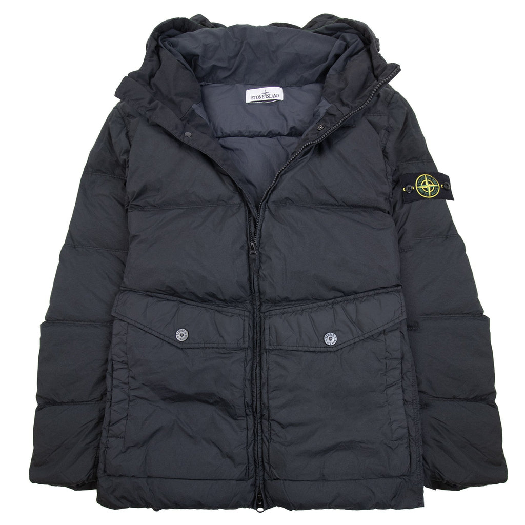 Stone Island 4100011 Crinkle Reps Ny Recycled Nylon Jacket Black V0029