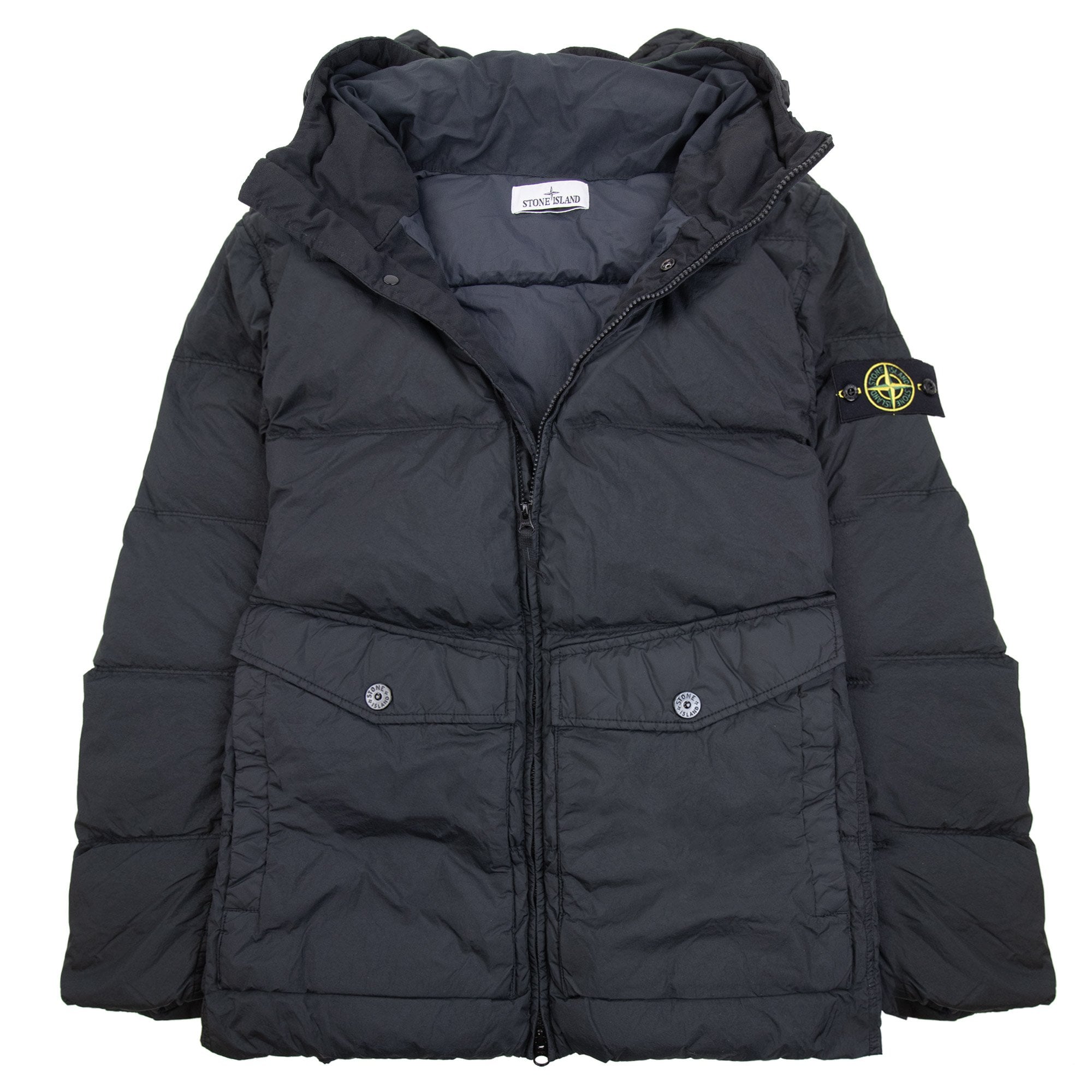 Stone Island 4100011 Crinkle Reps Ny Recycled Nylon Jacket Black V0029