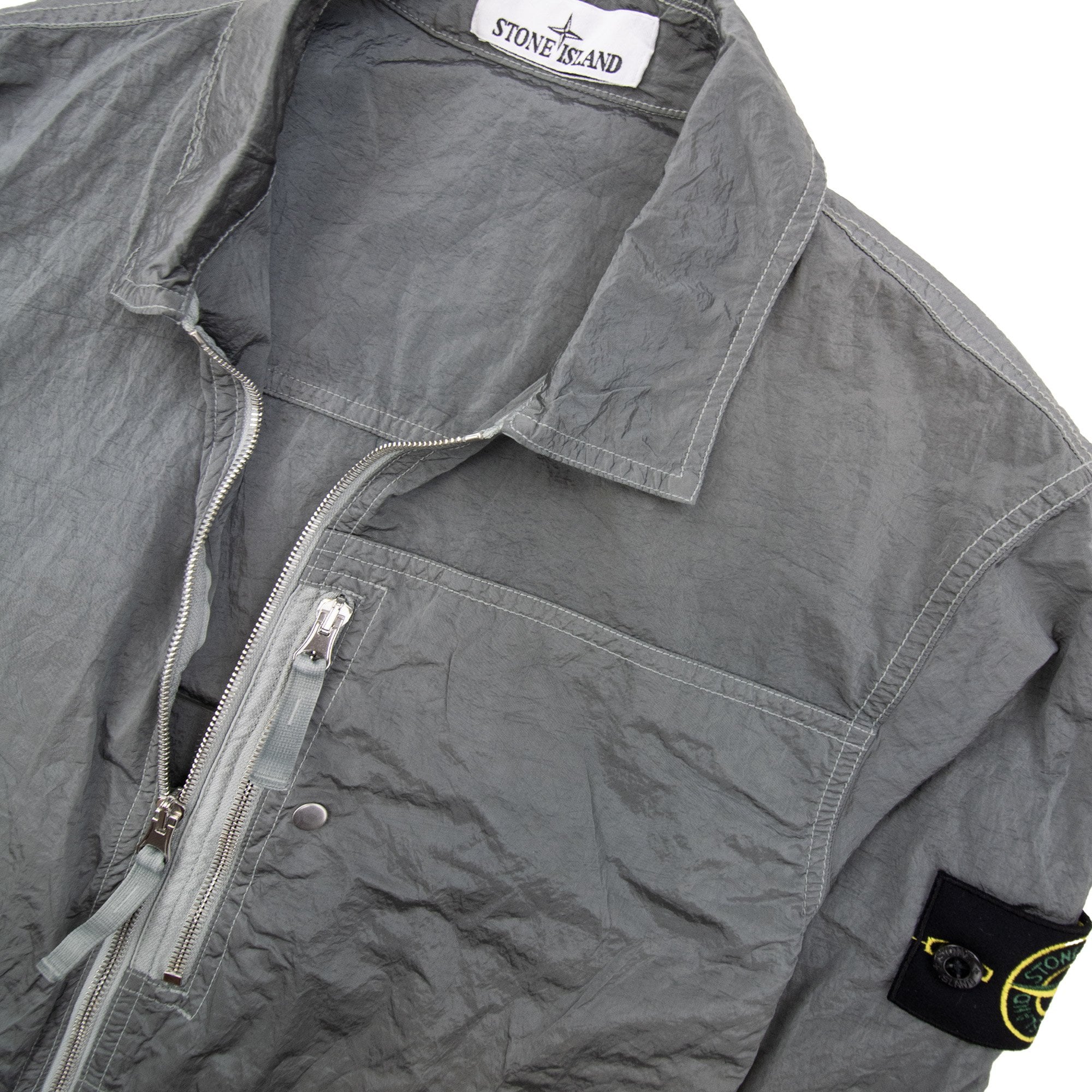 Stone Island 1200031 Nylon Metal Zip Overshirt Cement V006b