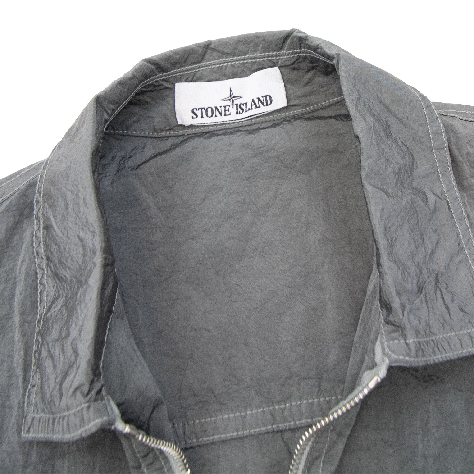 Stone Island 1200031 Nylon Metal Zip Overshirt Cement V006b