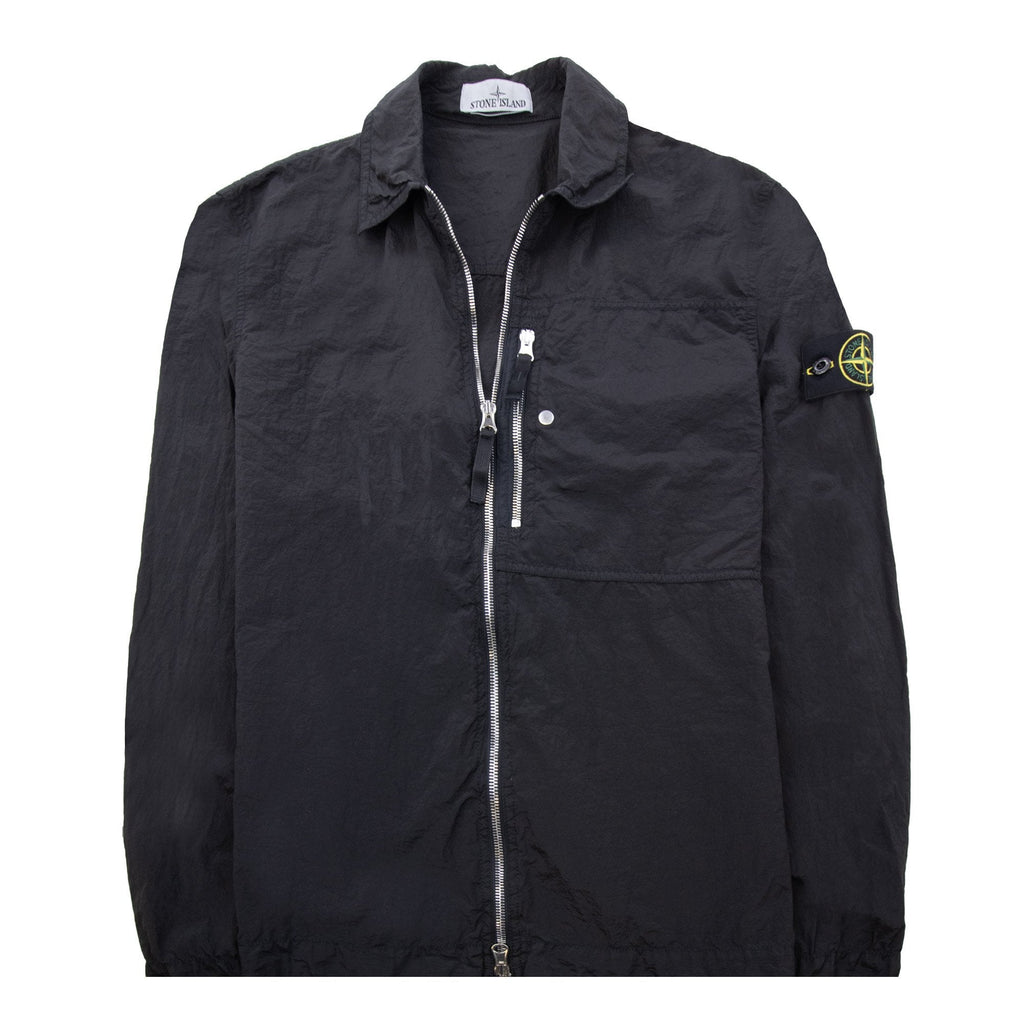 Stone Island 1200031 Nylon Metal Zip Overshirt Black V0029