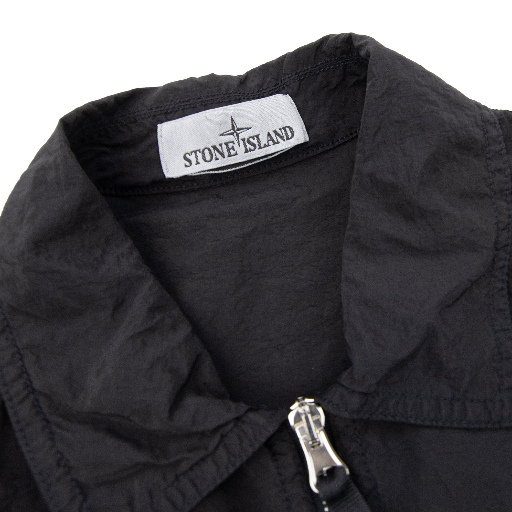 Stone Island 1200031 Nylon Metal Zip Overshirt Black V0029