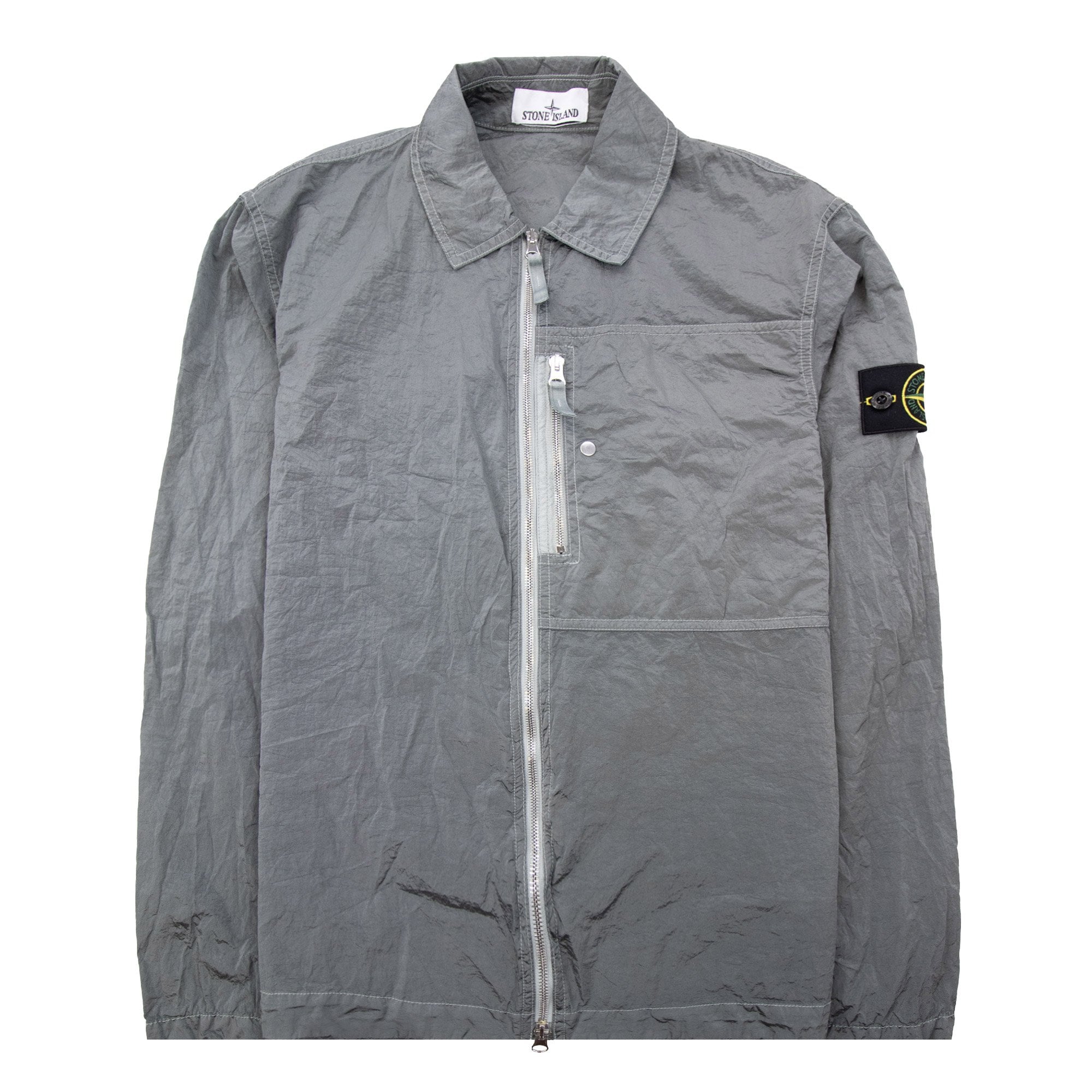 Stone Island 1200031 Nylon Metal Zip Overshirt Cement V006b