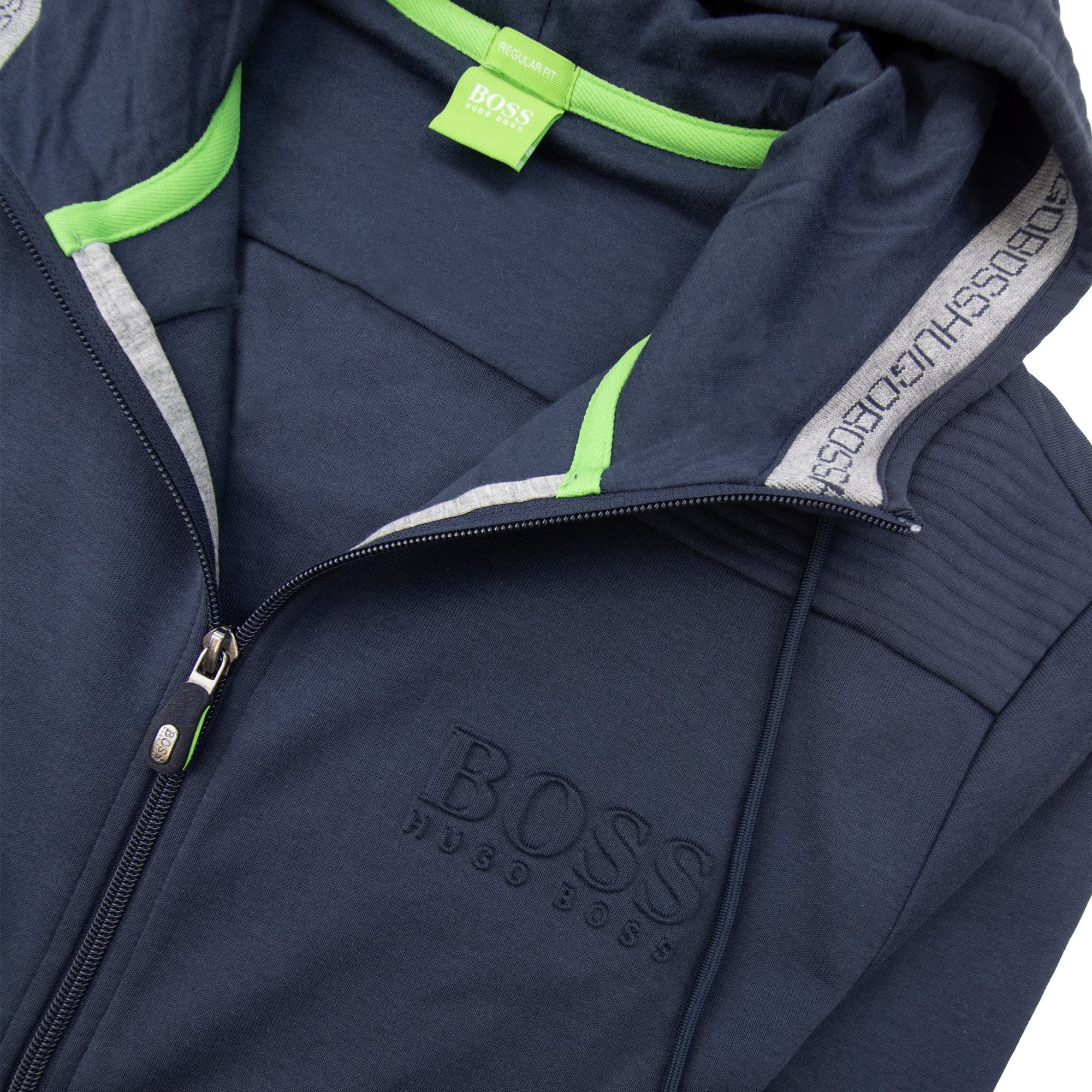 Hugo Boss Saggy Embossed Logo Hoodie Navy