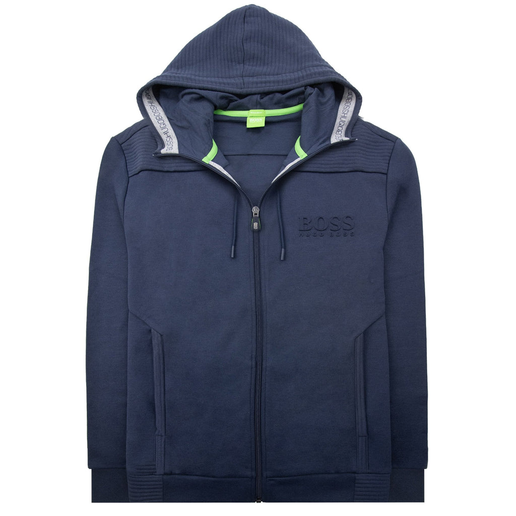Hugo Boss Saggy Embossed Logo Hoodie Navy