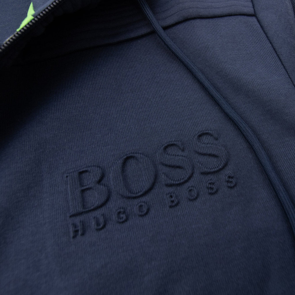 Hugo Boss Saggy Embossed Logo Hoodie Navy