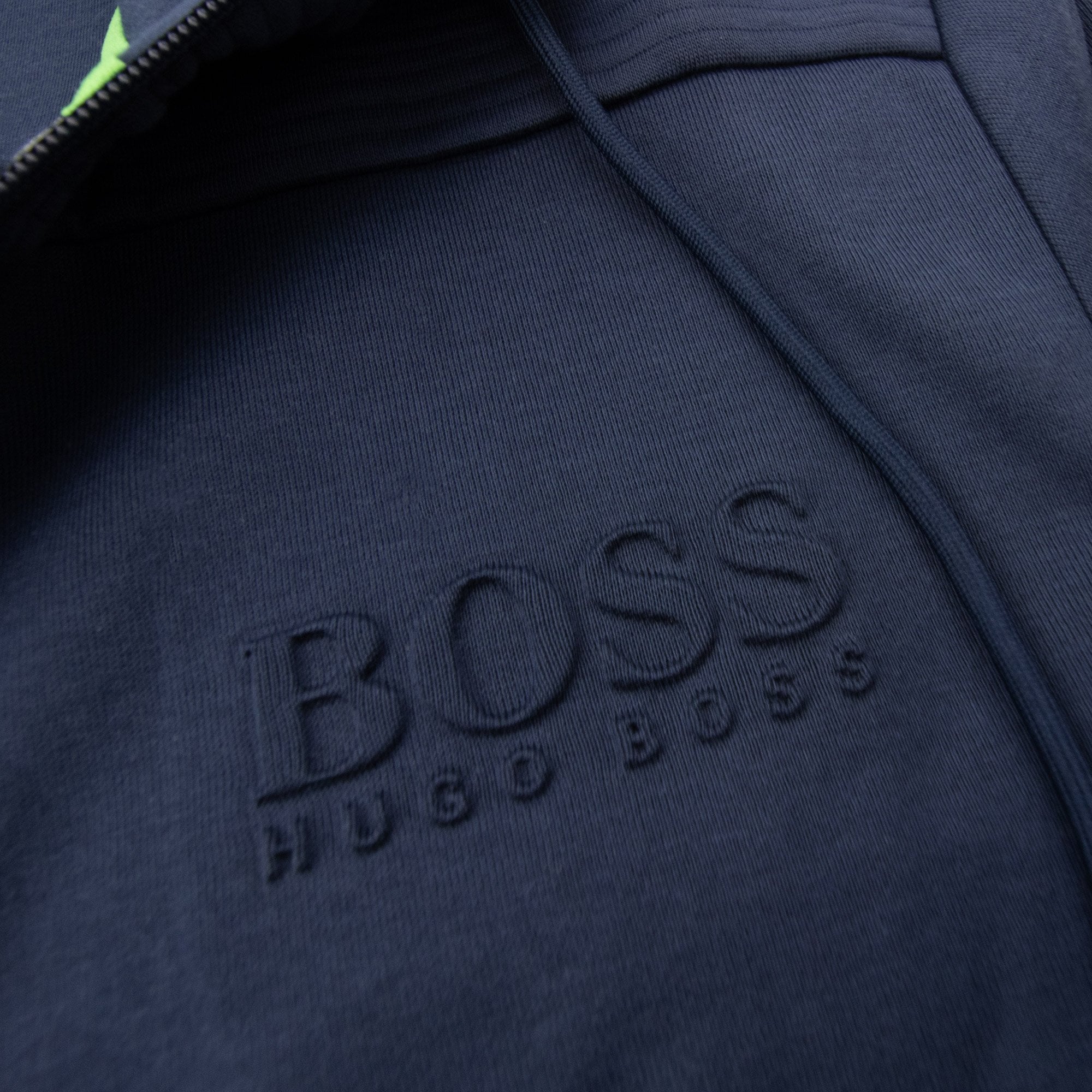 Hugo Boss Saggy Embossed Logo Hoodie Navy