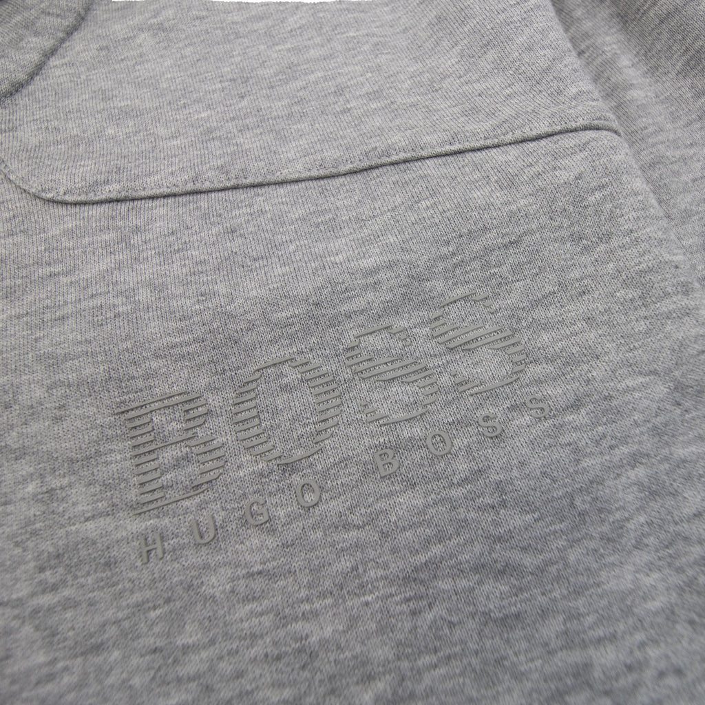 Hugo Boss Rubber Logo Zip Up Hoodie Gray 059