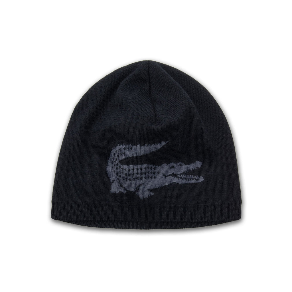 Lacoste Reversible Wool Logo Beanie Black/grey