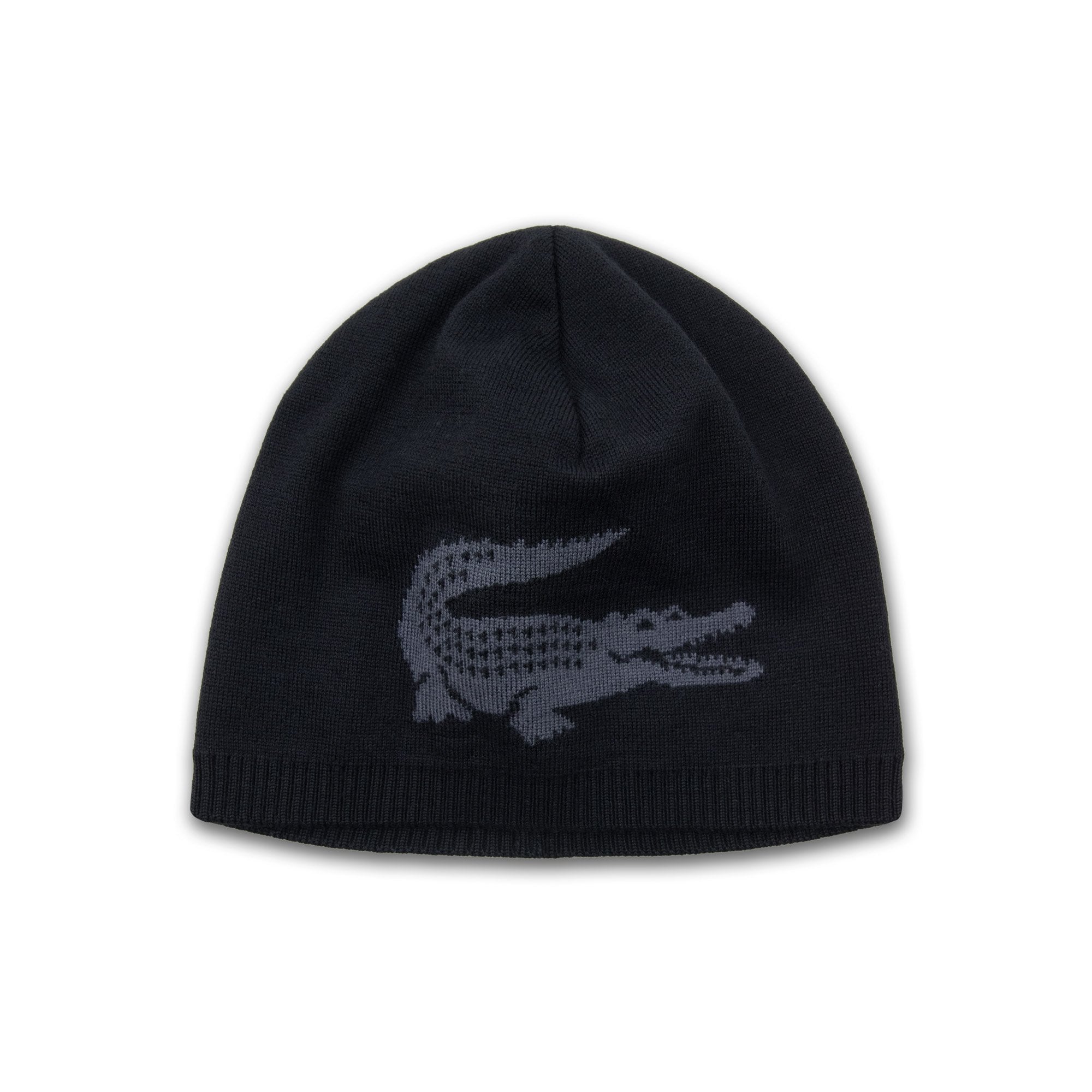 Lacoste Reversible Wool Logo Beanie Black/grey