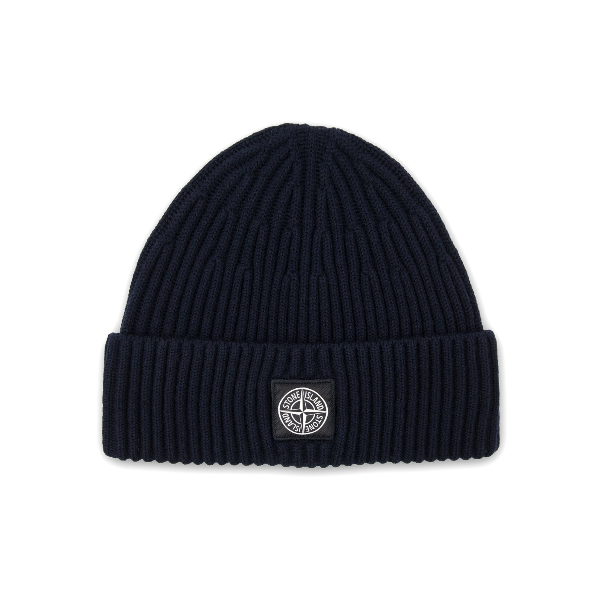 Stone Island N100002 Full Rib Wool Beanie Navy Blue V0020