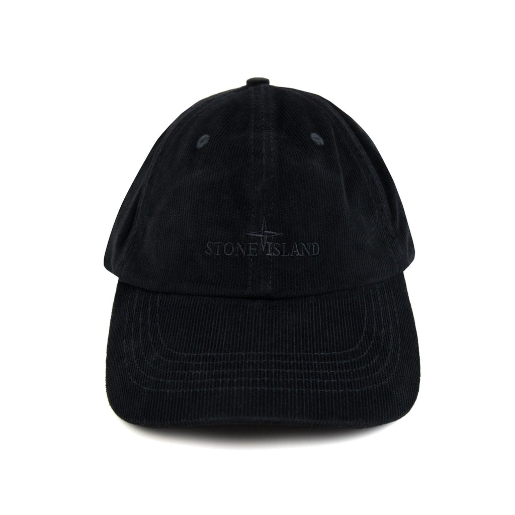Stone Island 9100005 Cotton Micro-corduroy Cap Black V0029