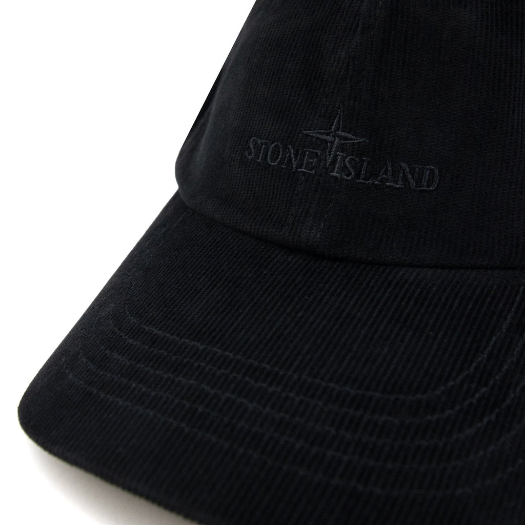 Stone Island 9100005 Cotton Micro-corduroy Cap Black V0029