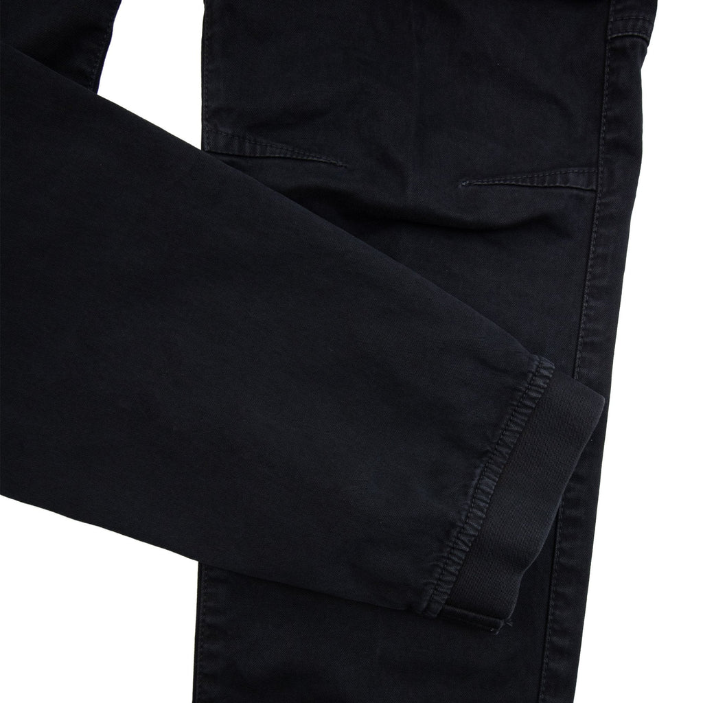 Stone Island 3100033 Stretch Organic Broken Twill Cotton Old Effect Cargo Trousers Black V0129