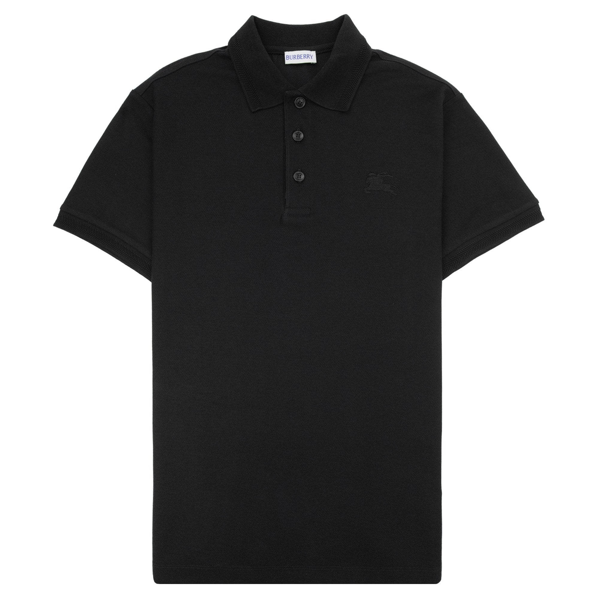 Burberry Eddie Cotton Polo Shirt Black
