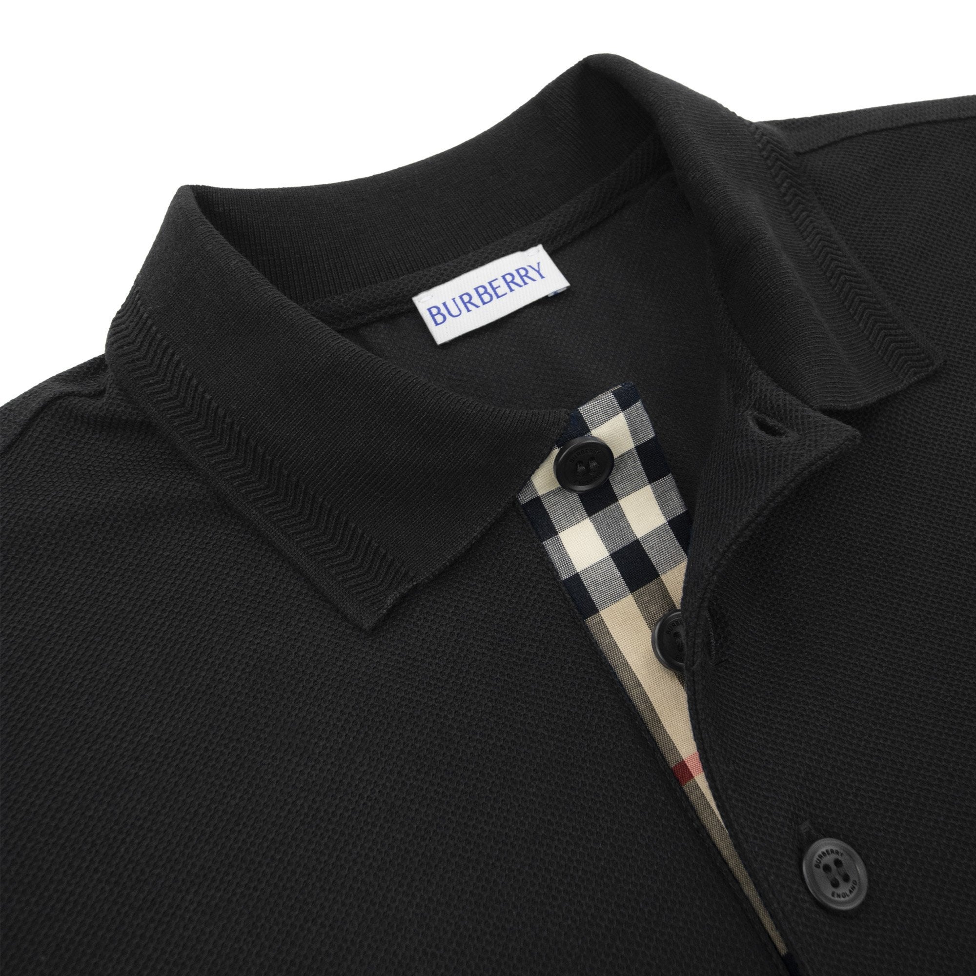 Burberry Eddie Cotton Polo Shirt Black