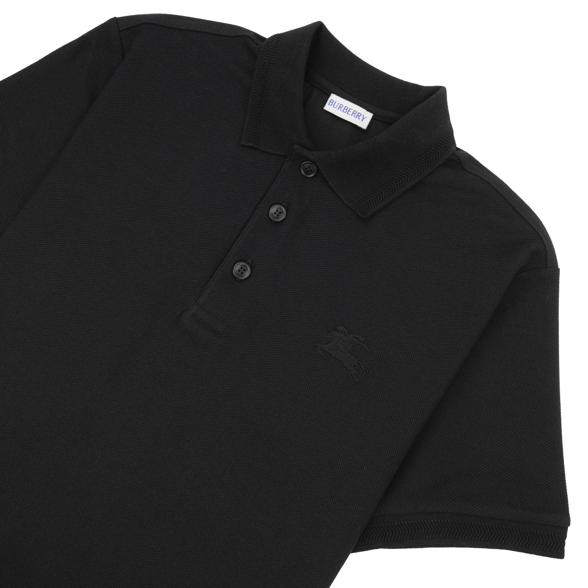 Burberry Eddie Cotton Polo Shirt Black