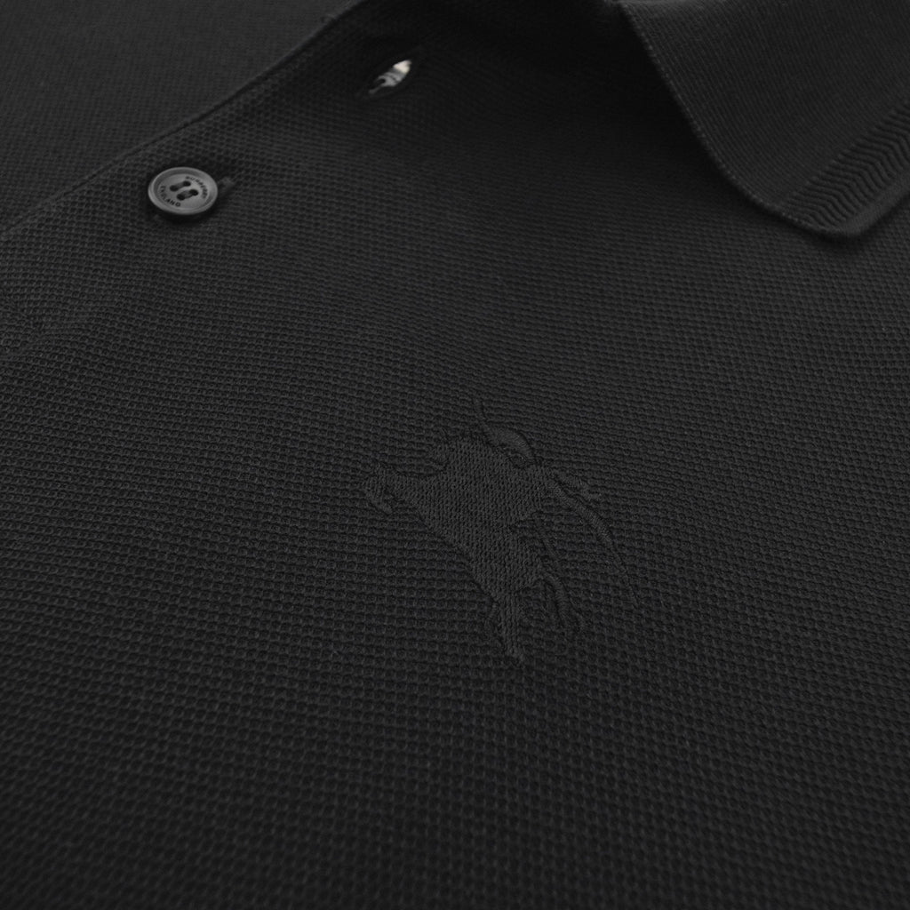 Burberry Eddie Cotton Polo Shirt Black