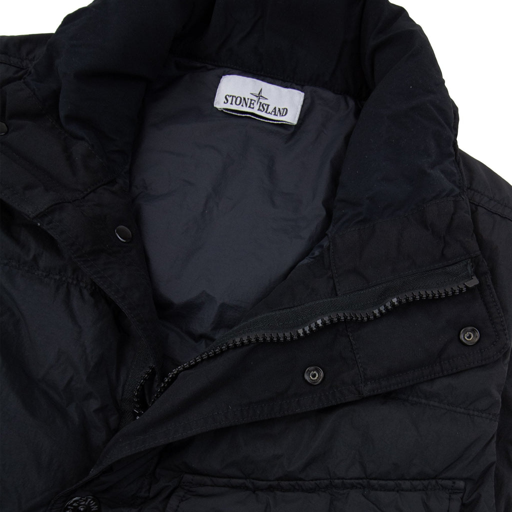 Stone Island G100003 Crinkle Reps Down Vest With Wind Resistance And Zip Pockets Black V0029